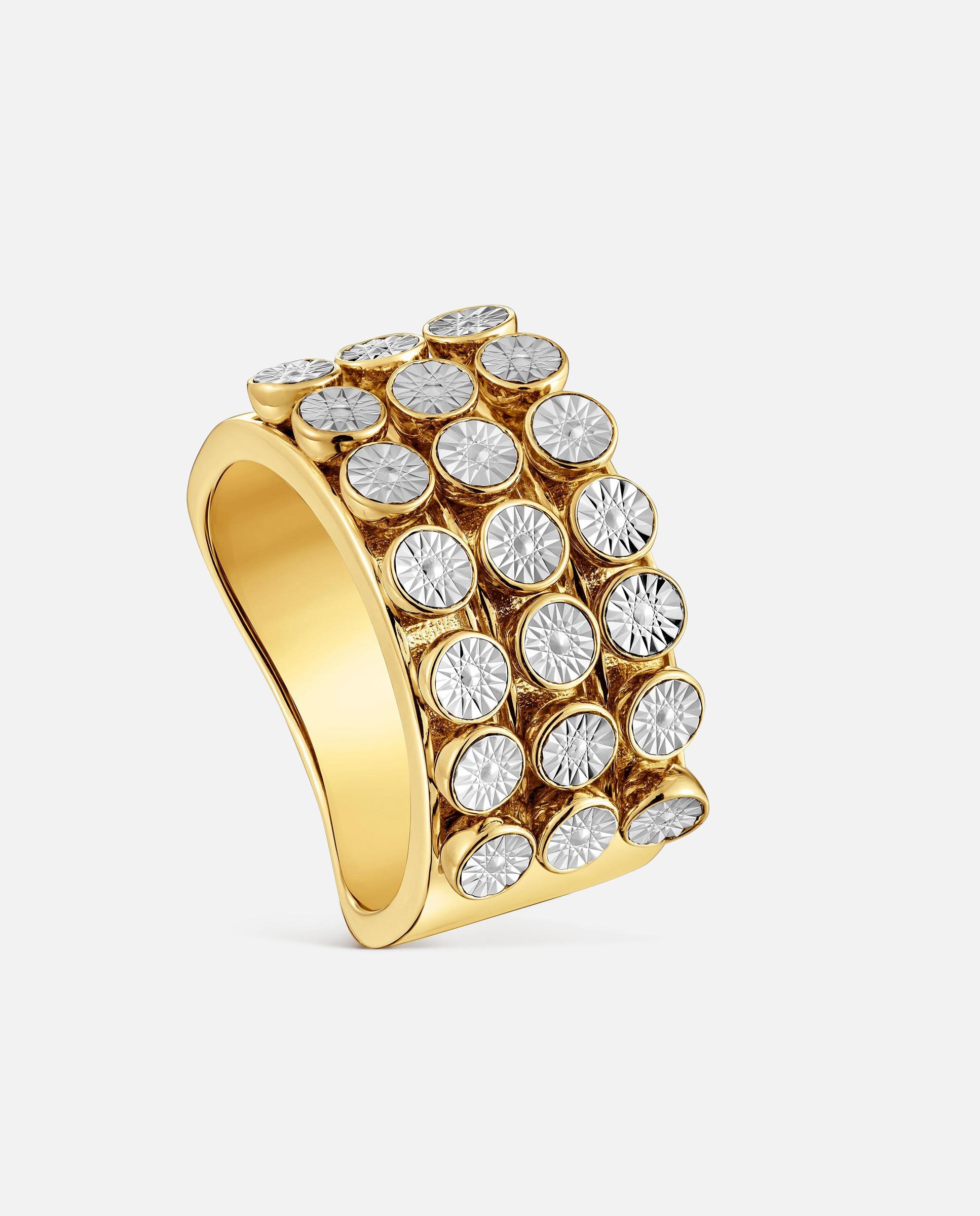 Imagen 1 de Anillo ancho con baño de oro 18 kt tous maggie disco Bicolor