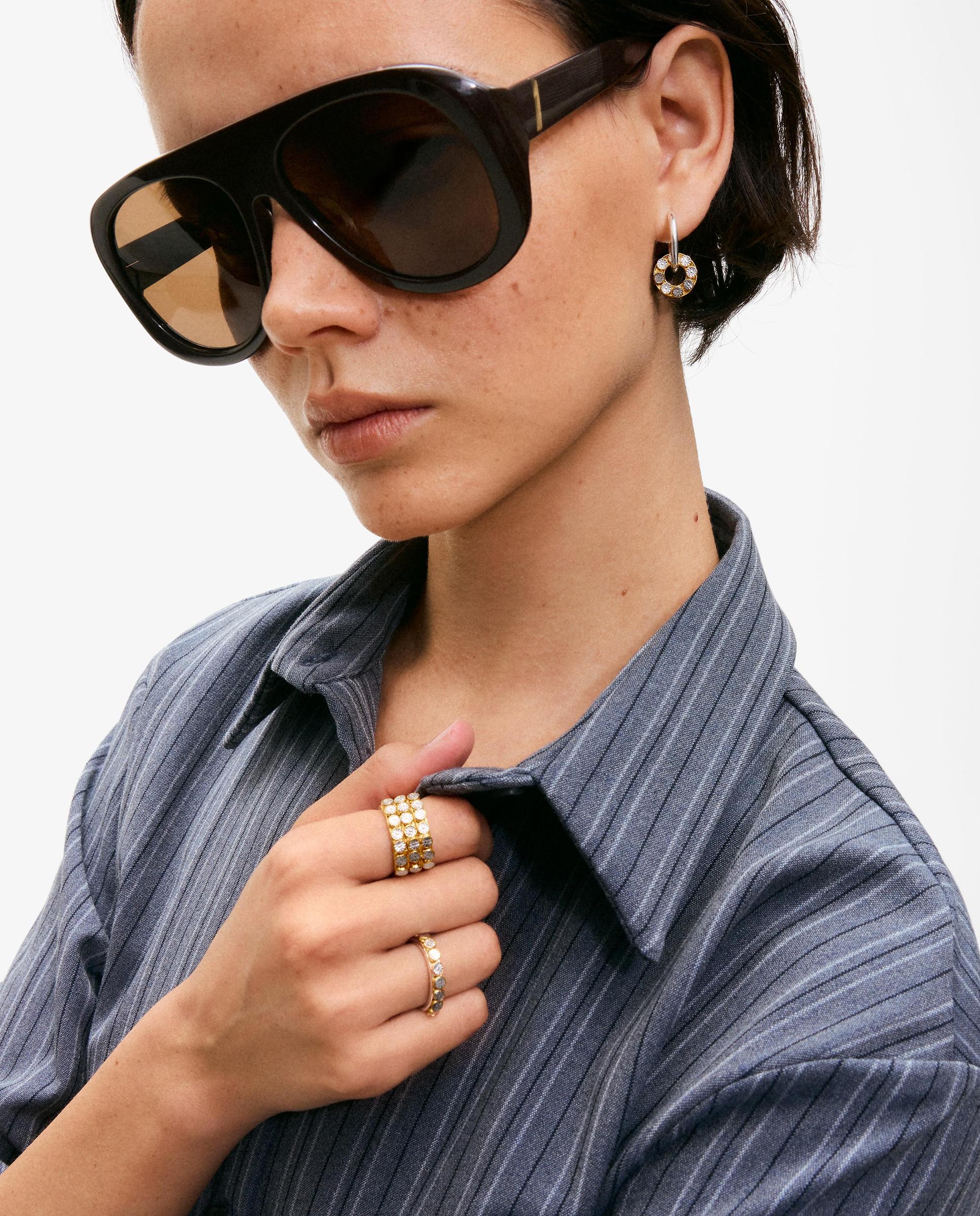 Imagen 4 de Anillo ancho con baño de oro 18 kt tous maggie disco - Bicolor Bicolor