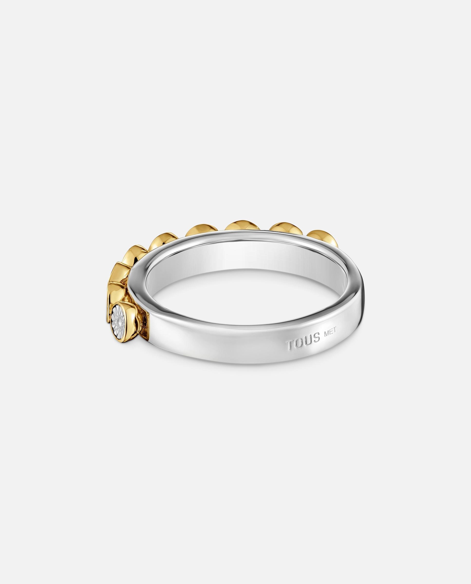 Imagen 3 de Anillo con baño de oro 18 kt tous maggie disco - Bicolor Bicolor