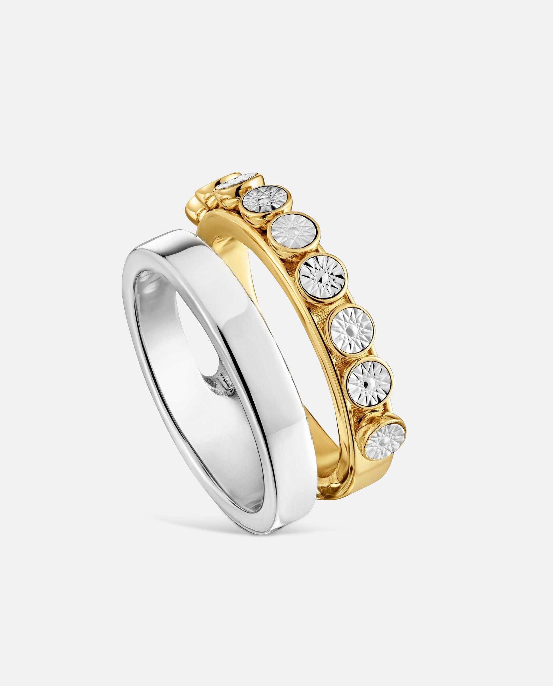 Imagen 1 de Anillo doble con baño de oro 18 kt tous maggie disco Bicolor