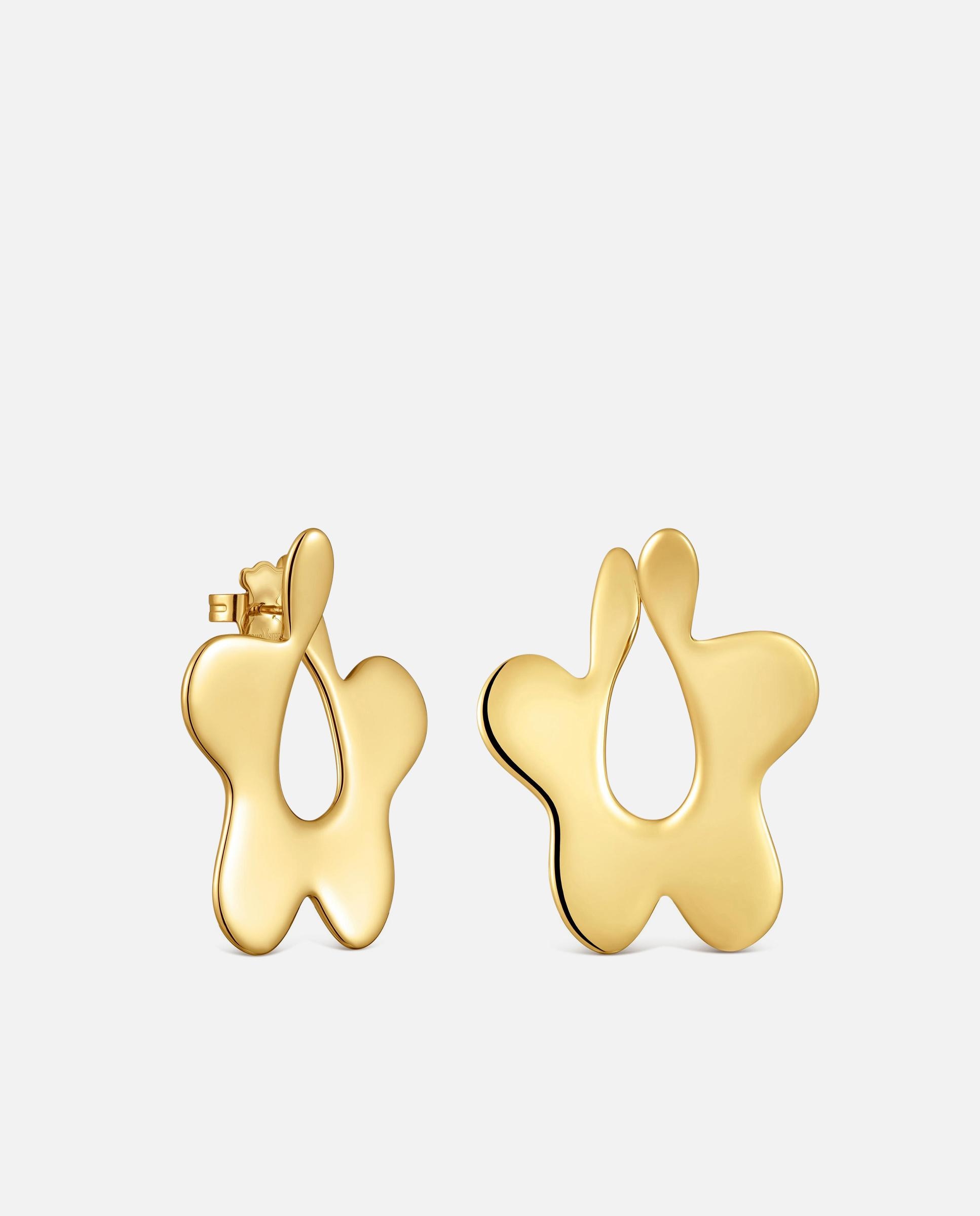 Pendientes largos flor de acero tous strain - Dorado Dorado-1