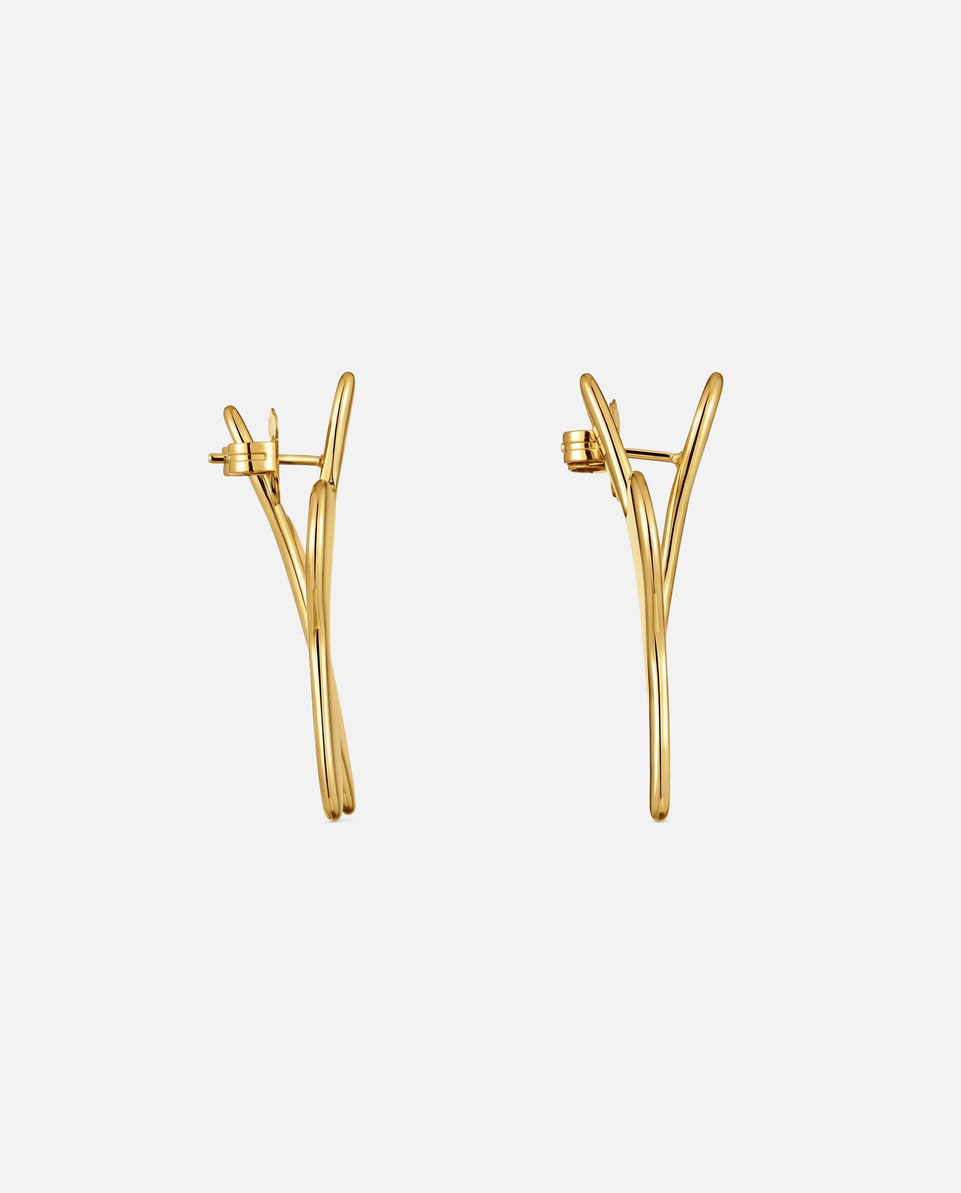 Pendientes largos flor de acero tous strain - Dorado Dorado-2