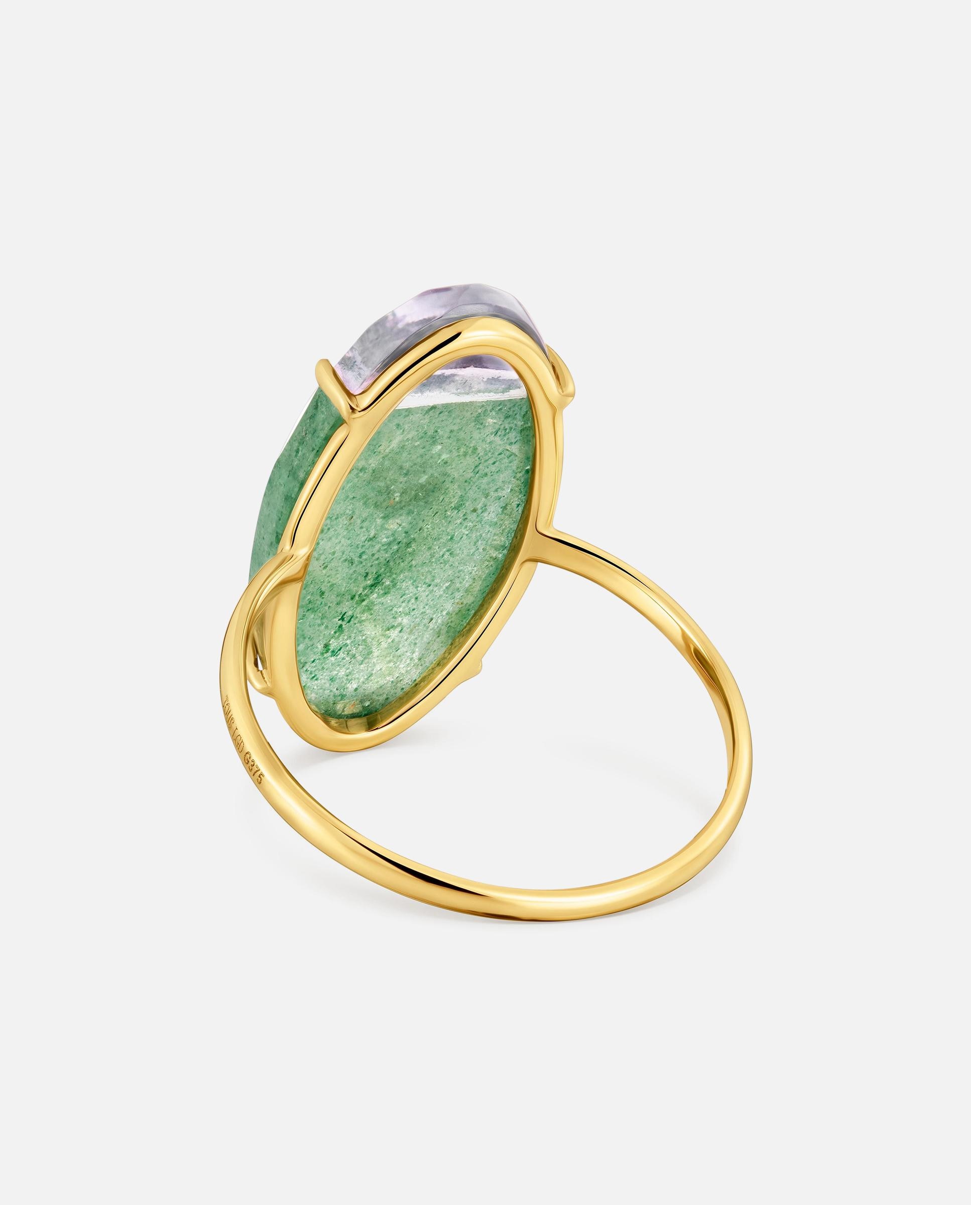 Imagen 3 de Anillo de oro amarillo 9 kt con diamantes creados en laboratorio y aventurina tous beetle lgd - Multicolor Multicolor