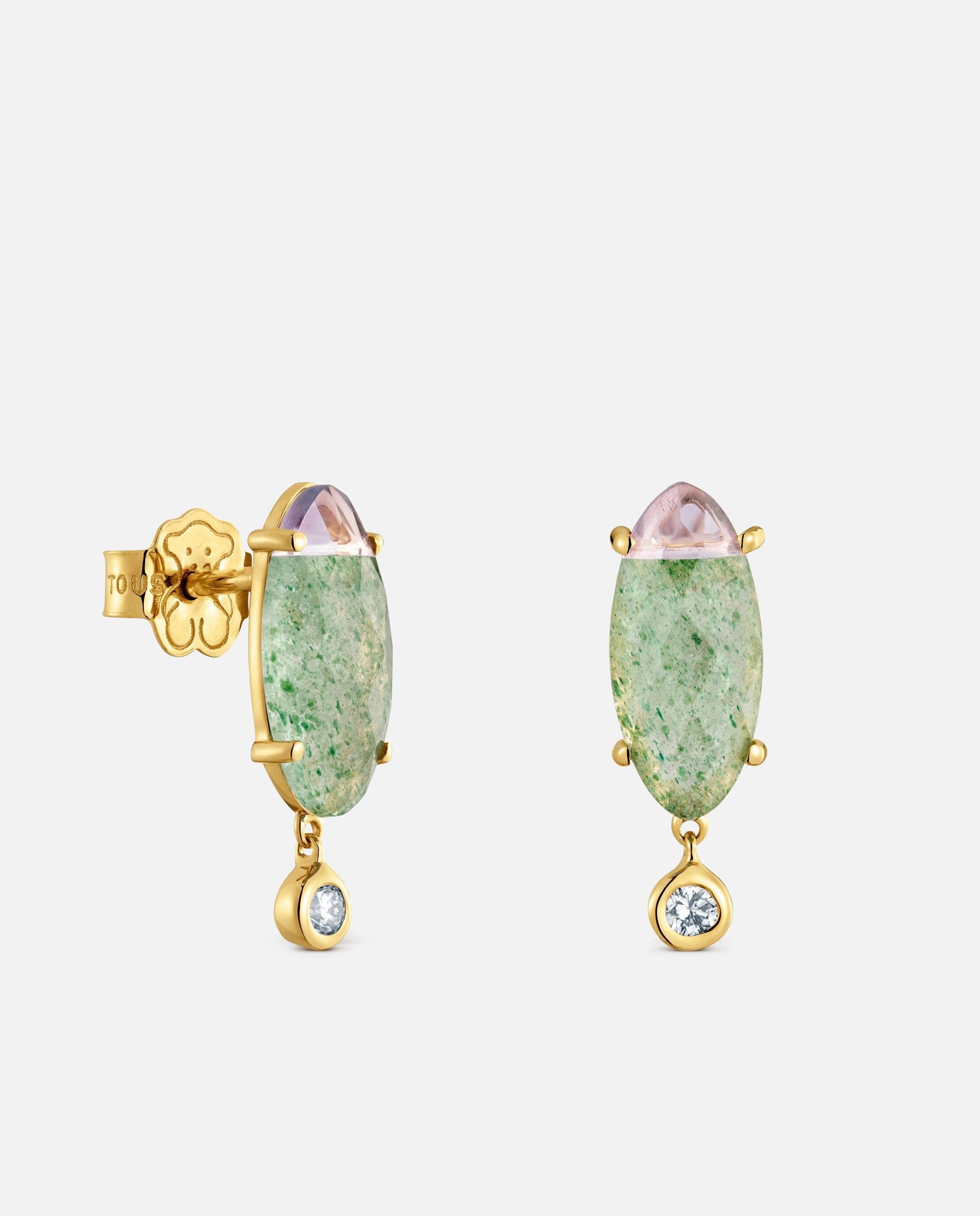 Imagen 1 de Pendientes de oro amarillo 9 kt, diamantes creados en laboratorio y gemas tous beetle lgd Multicolor