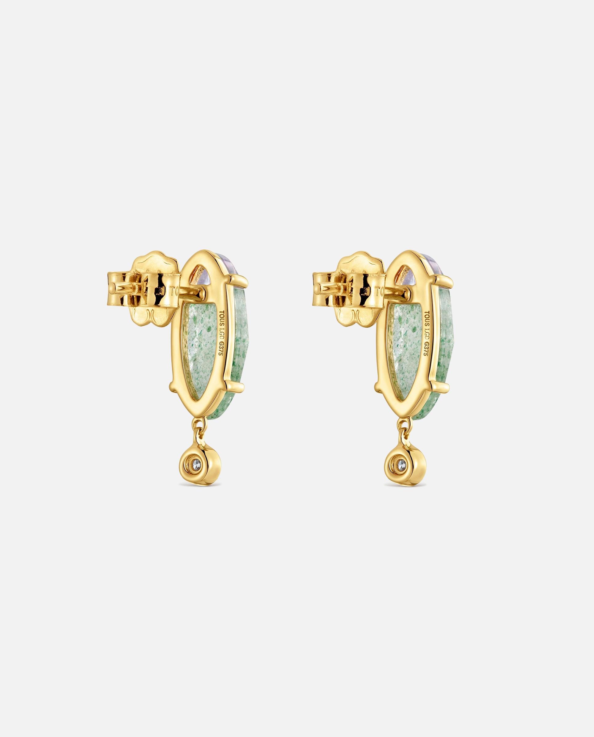 Imagen 3 de Pendientes de oro amarillo 9 kt, diamantes creados en laboratorio y gemas tous beetle lgd - Multicolor Multicolor