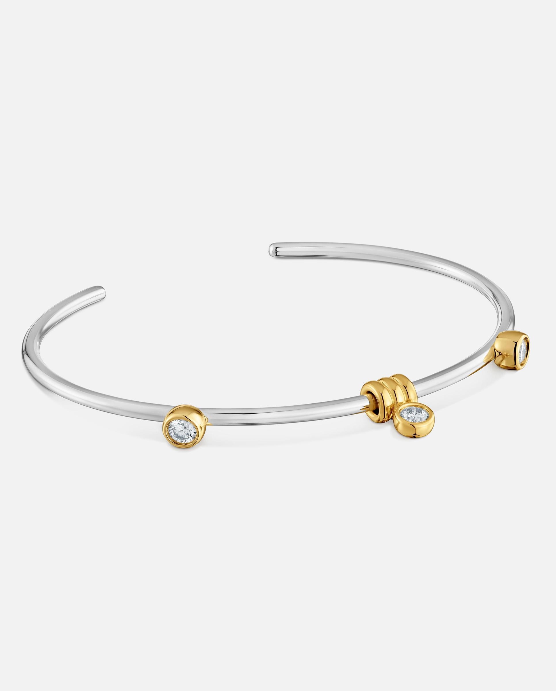 Pulsera esclava de plata con diamantes creados en laboratorio straight lgd - Tous - Blanco Blanco-1