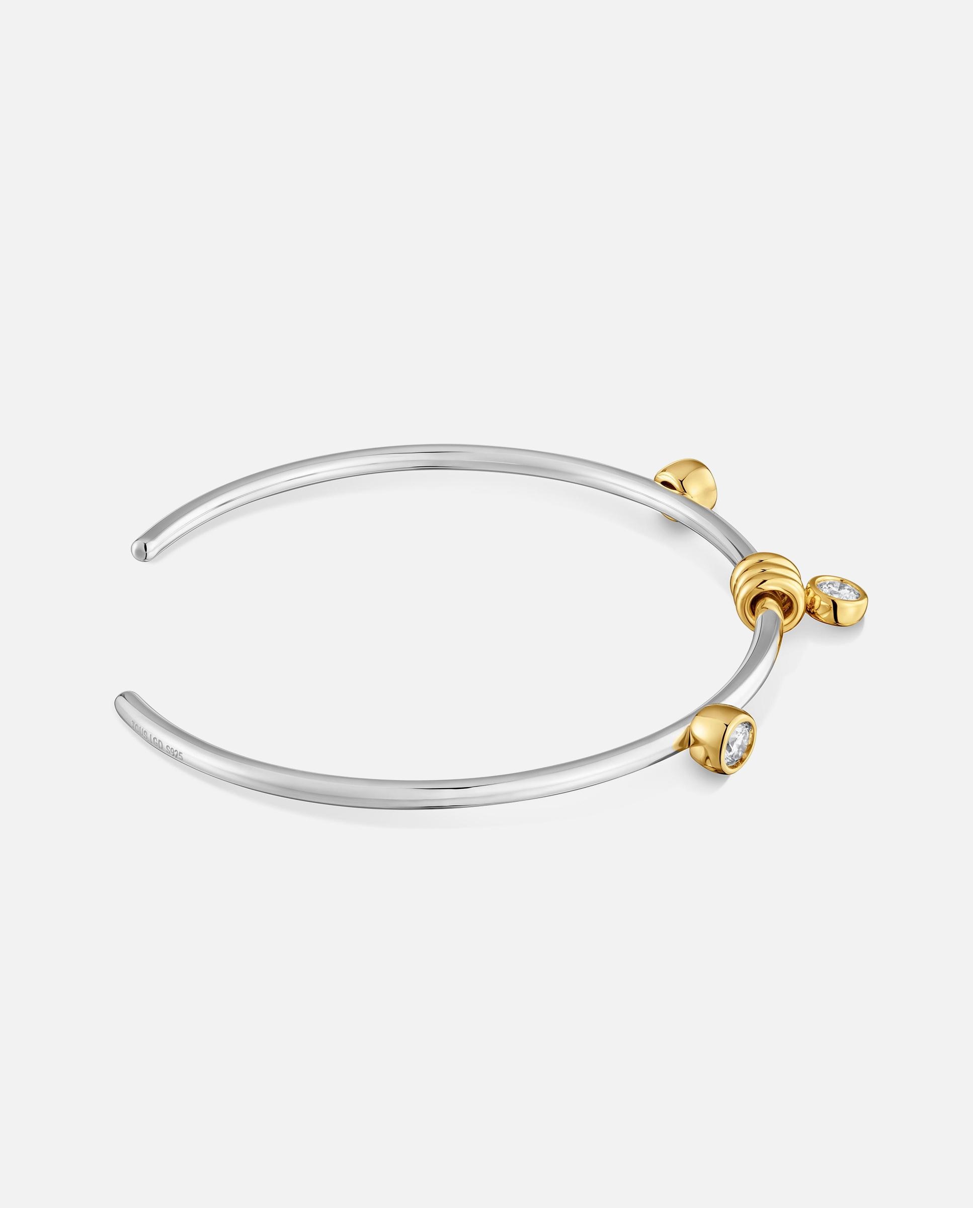 Pulsera esclava de plata con diamantes creados en laboratorio straight lgd - Tous - Blanco Blanco-2