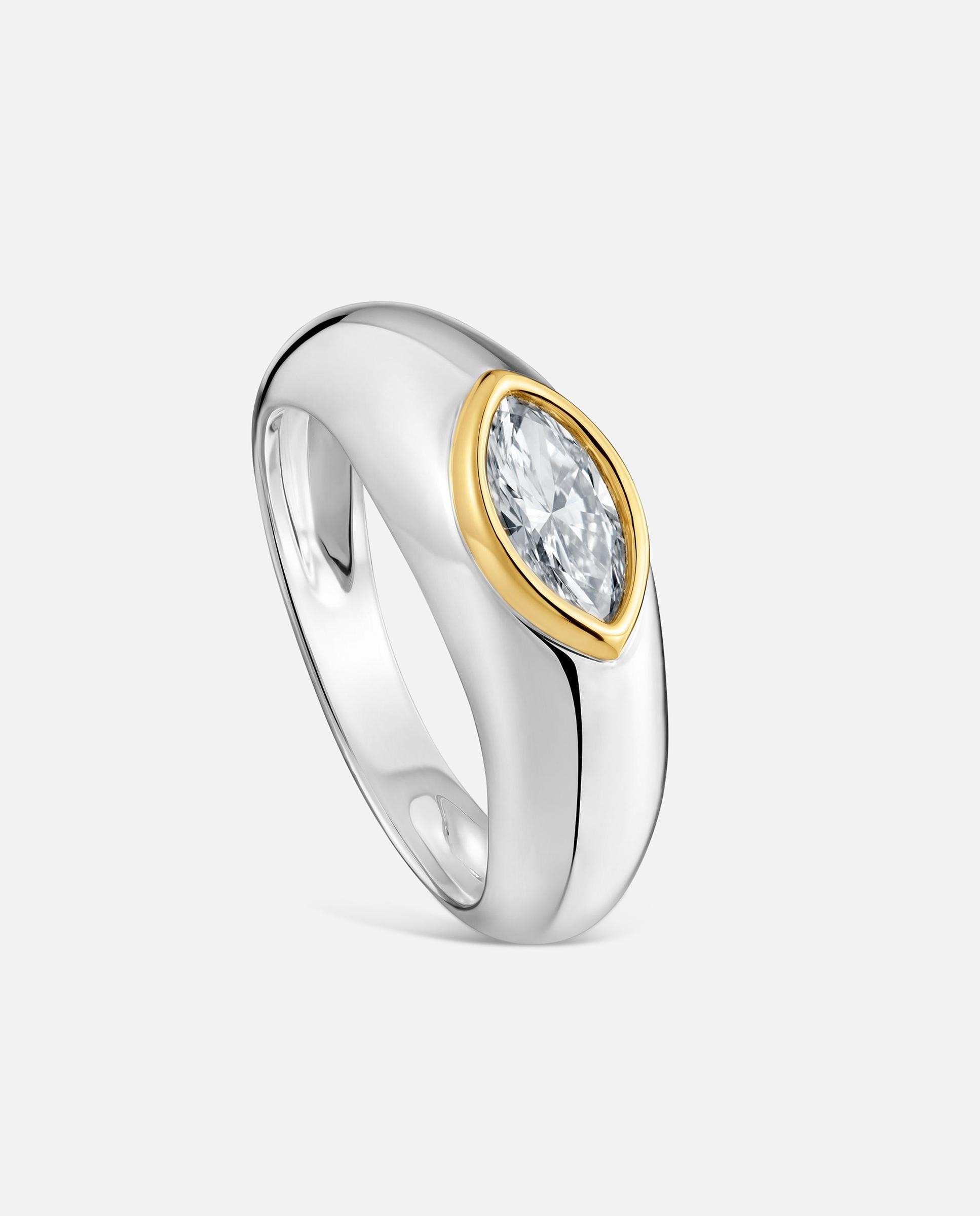 Imagen 0 de Sello de plata con diamantes creados en laboratorio straight lgd Blanco