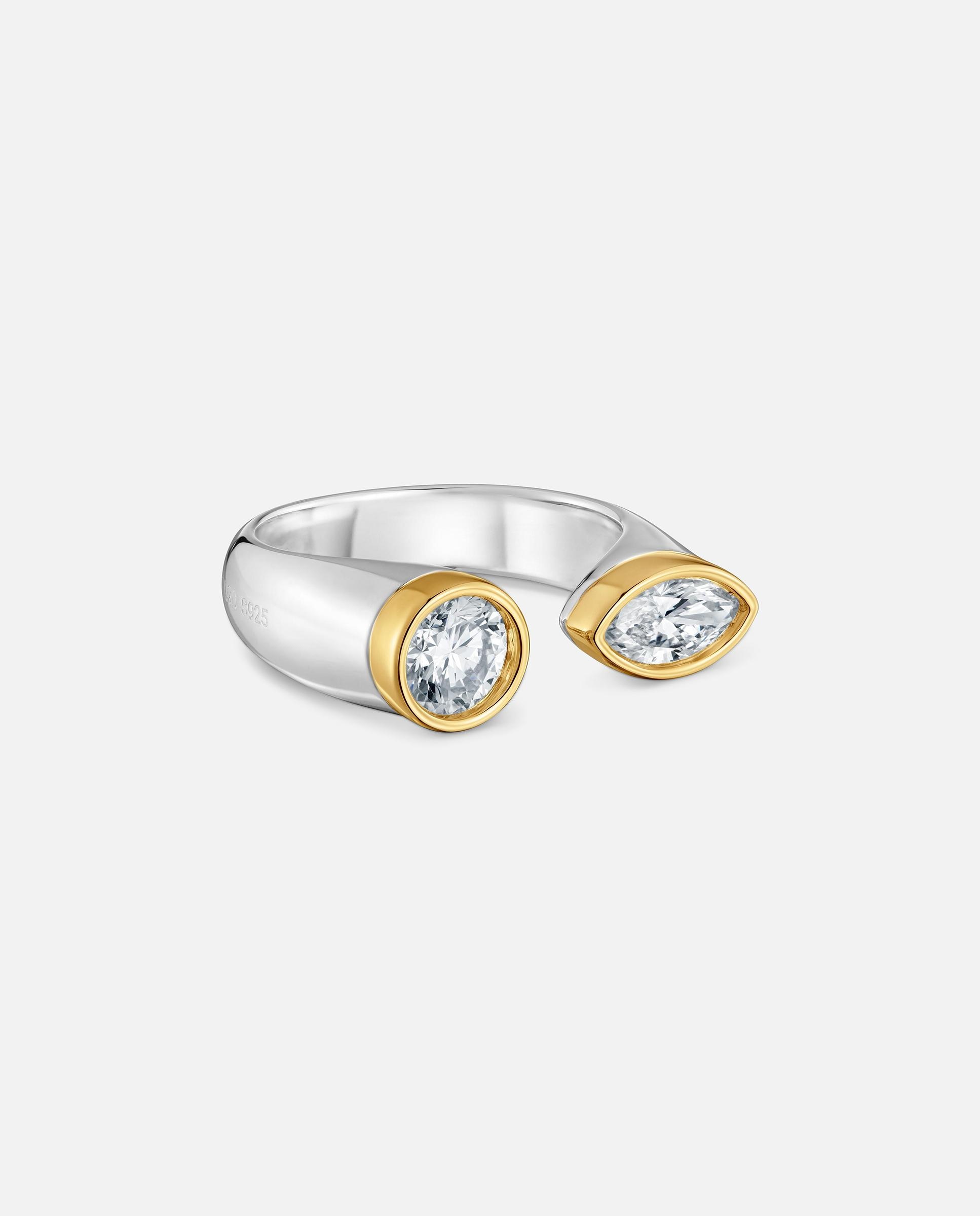 Anillo abierto de plata con diamantes creados en laboratorio straight lgd - Tous - Blanco Blanco-2