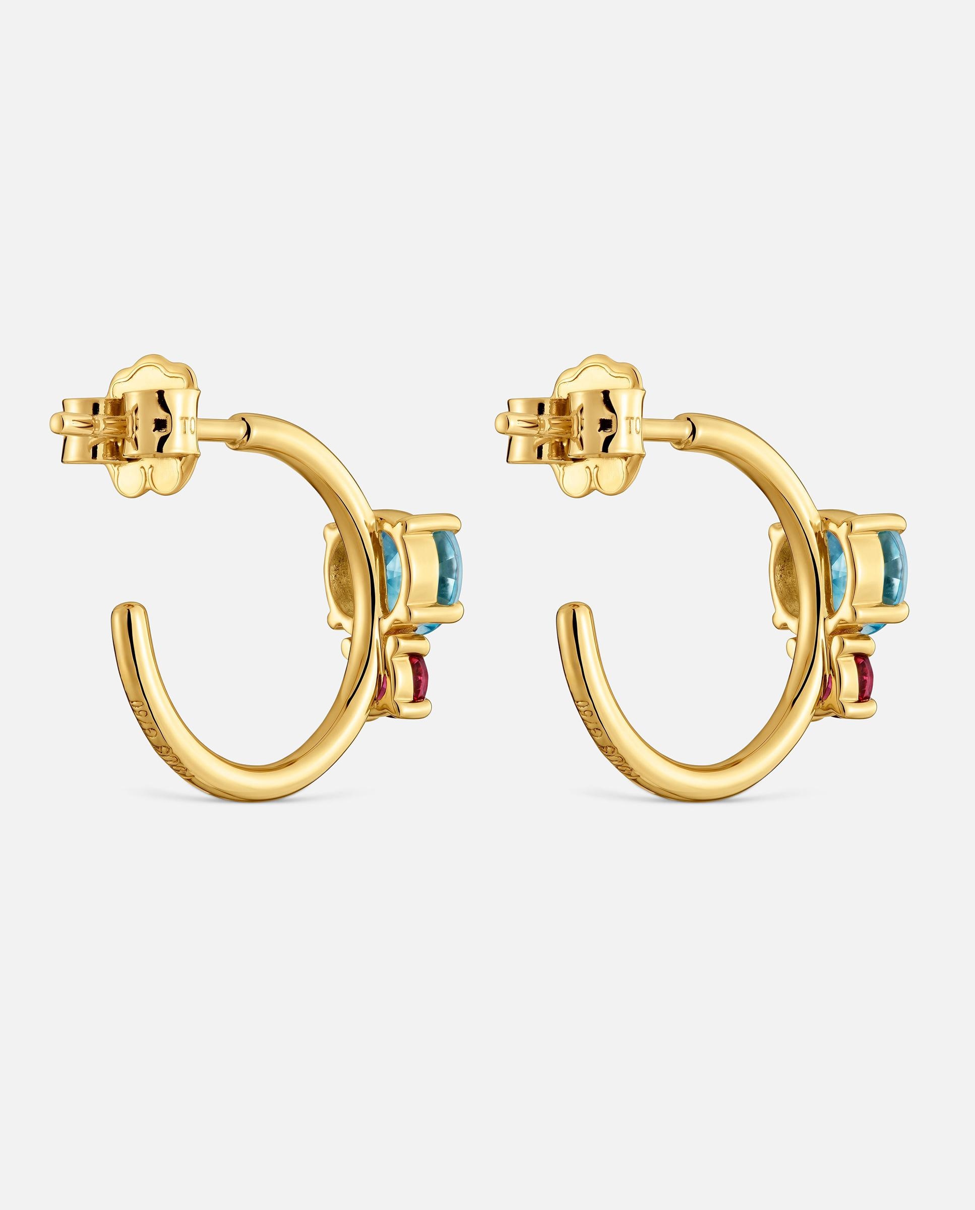 Pendientes de aro en oro 18 kt con rodolita y topacio ivette - Tous - Multicolor Multicolor-3