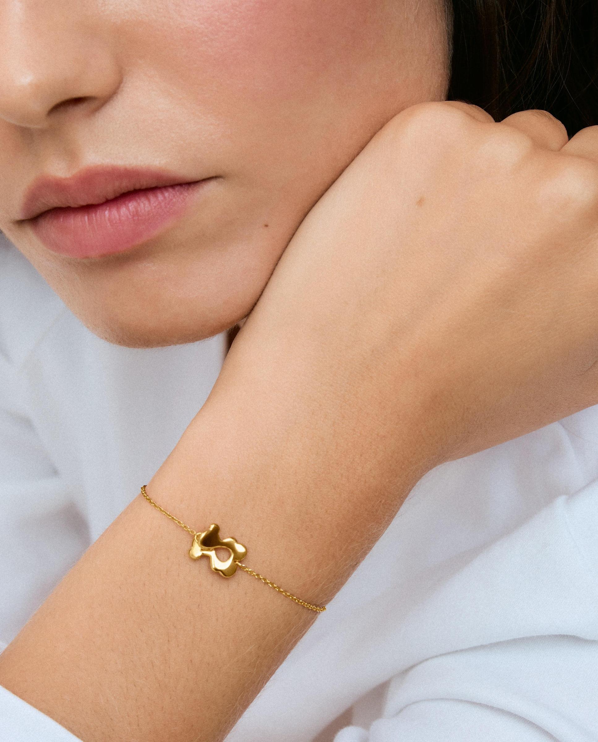 Pulsera de cadena oso de oro 9 kt tous strain - Dorado Dorado-5