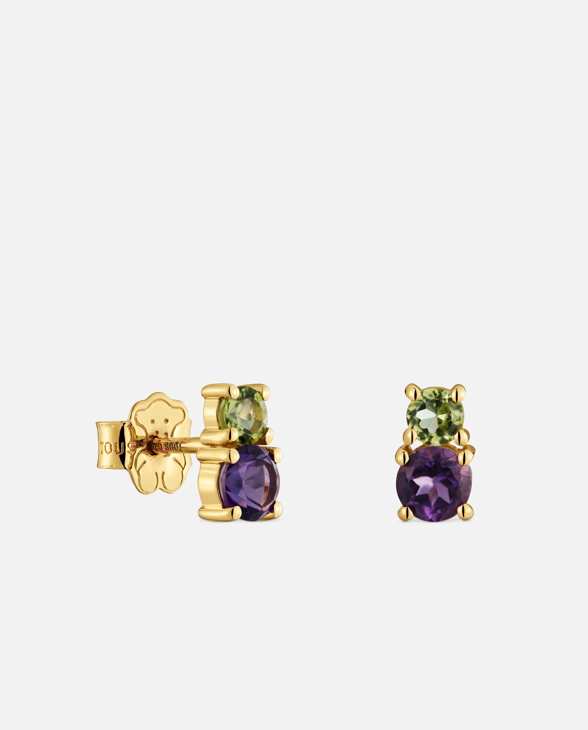 Pendientes de oro 18 kt con peridoto y amatista ivette - Tous - Multicolor Multicolor-1
