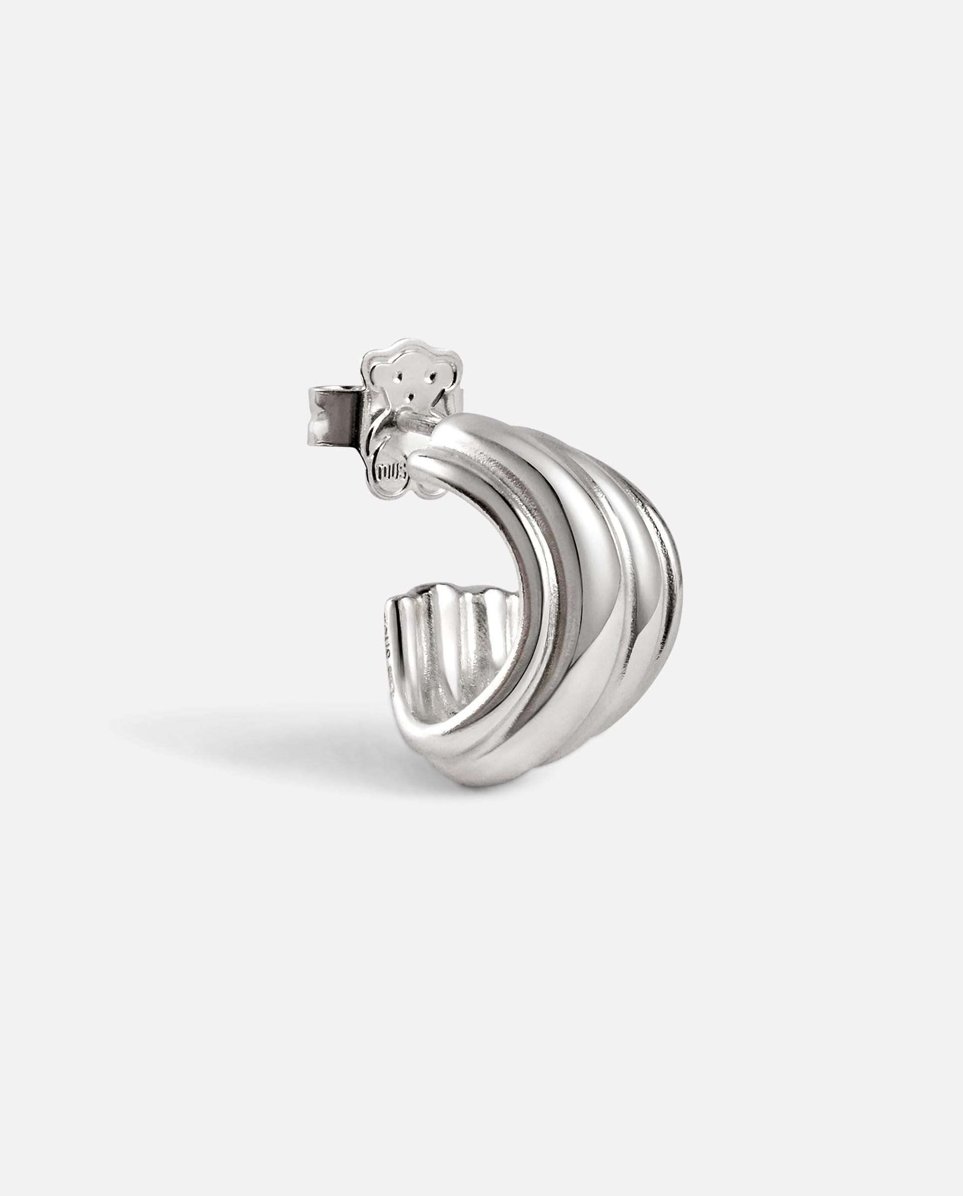 Pendientes de aro en baño de plata tous lia - Plateado Plateado-3