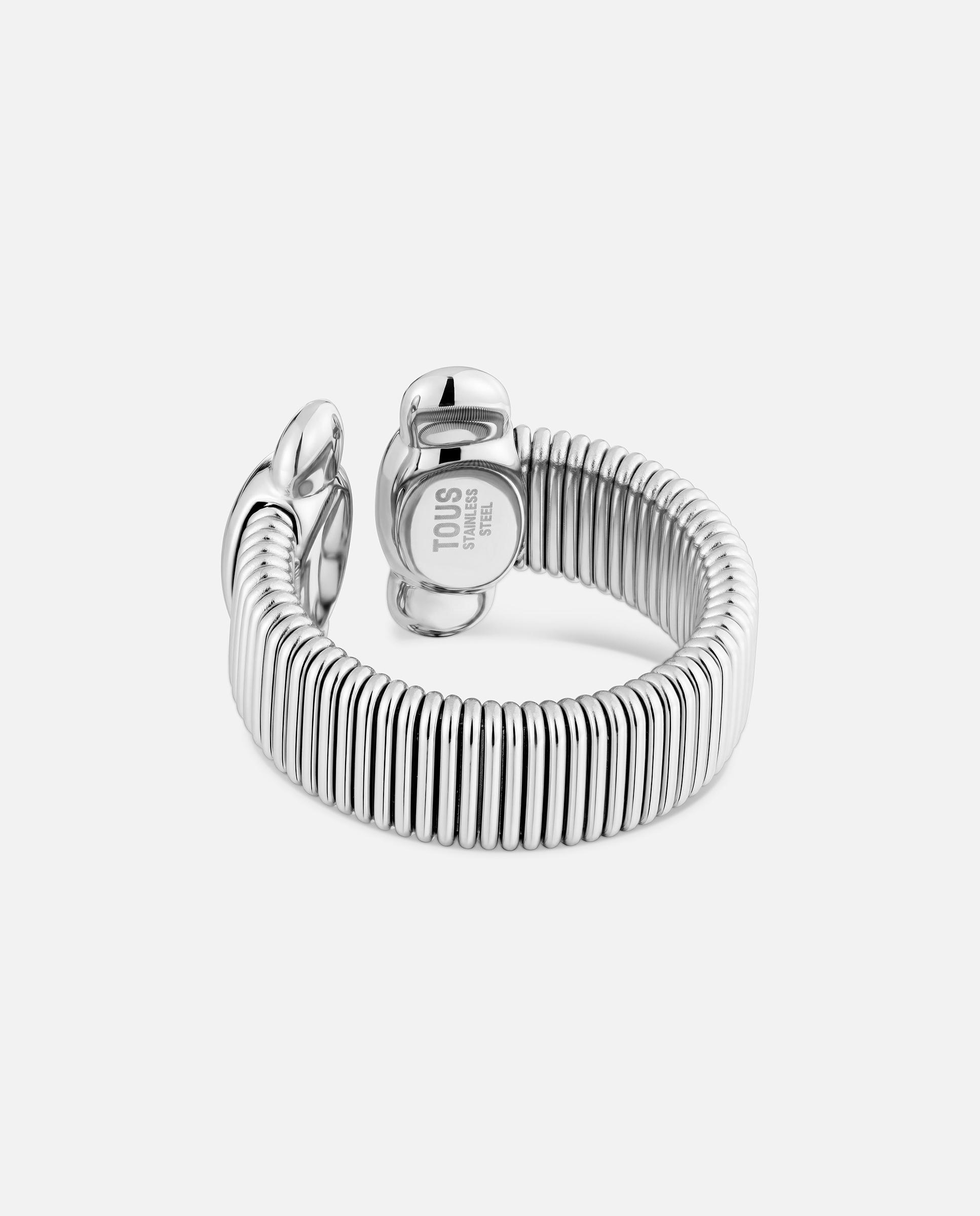 Anillo abierto de acero head to tous - Plateado Plateado-3