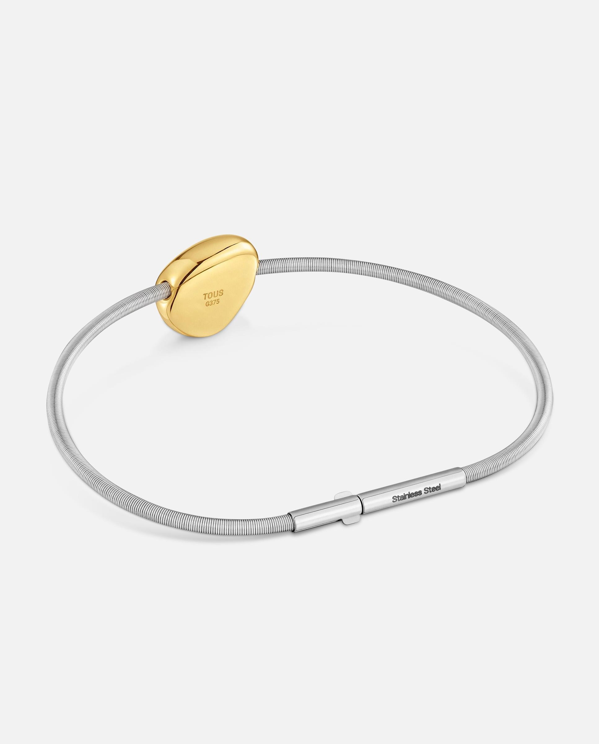 Pulsera rígida de acero y oro 9 kt tous cool stones - Bicolor Bicolor-2