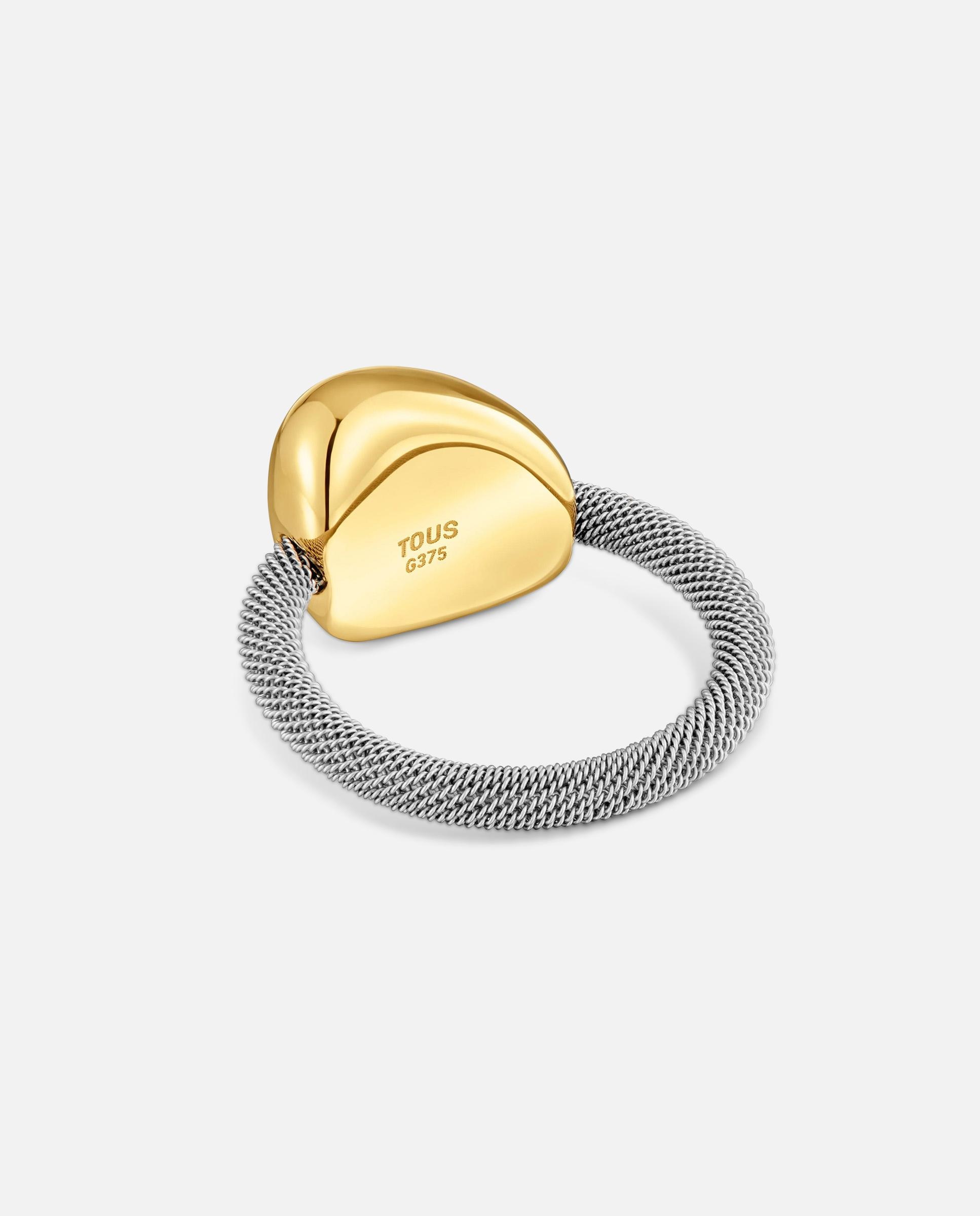 Anillo de acero y oro 9 kt tous cool stones - Bicolor Bicolor-3
