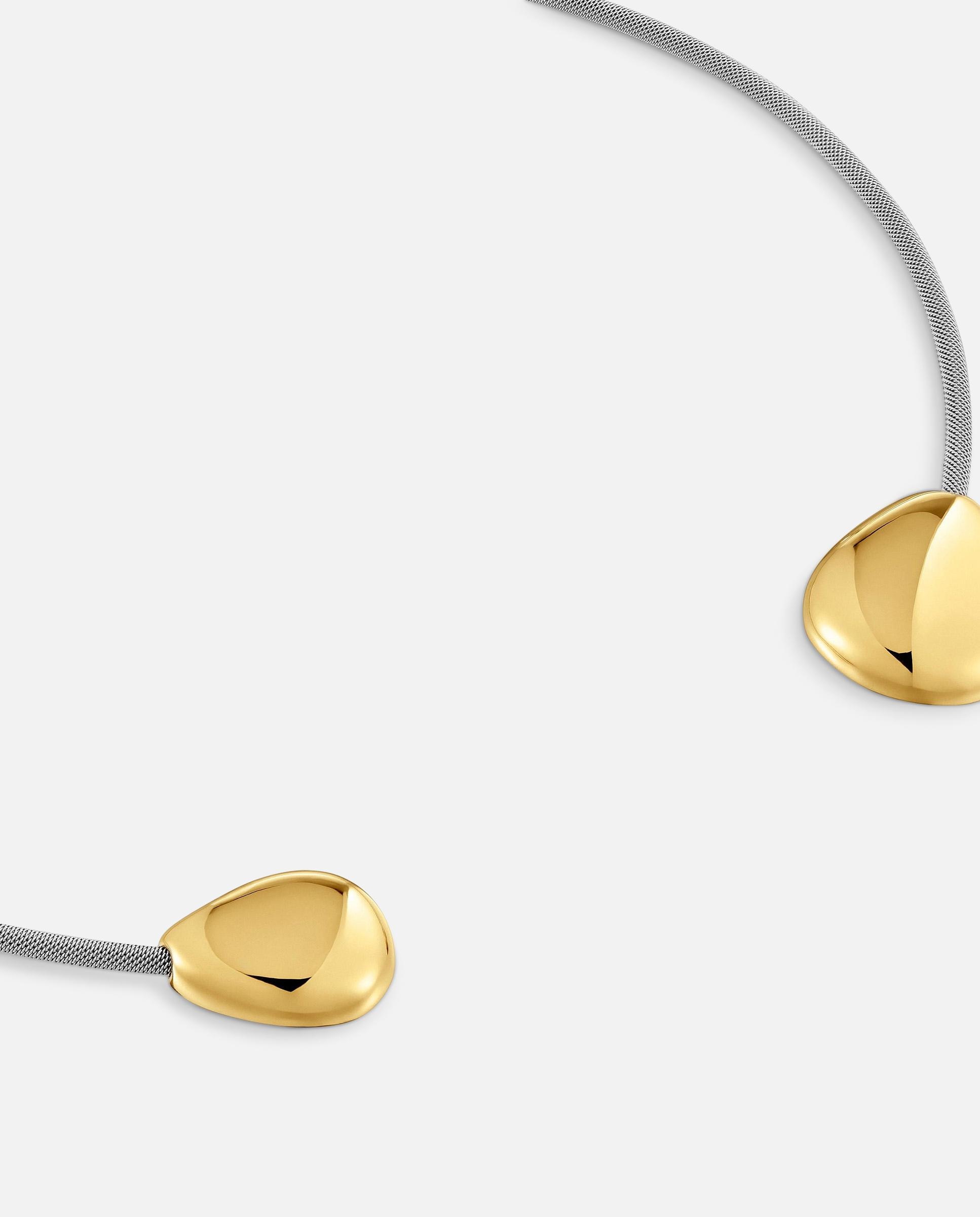 Collar abierto de acero y oro 9 kt tous cool stones - Bicolor Bicolor-2