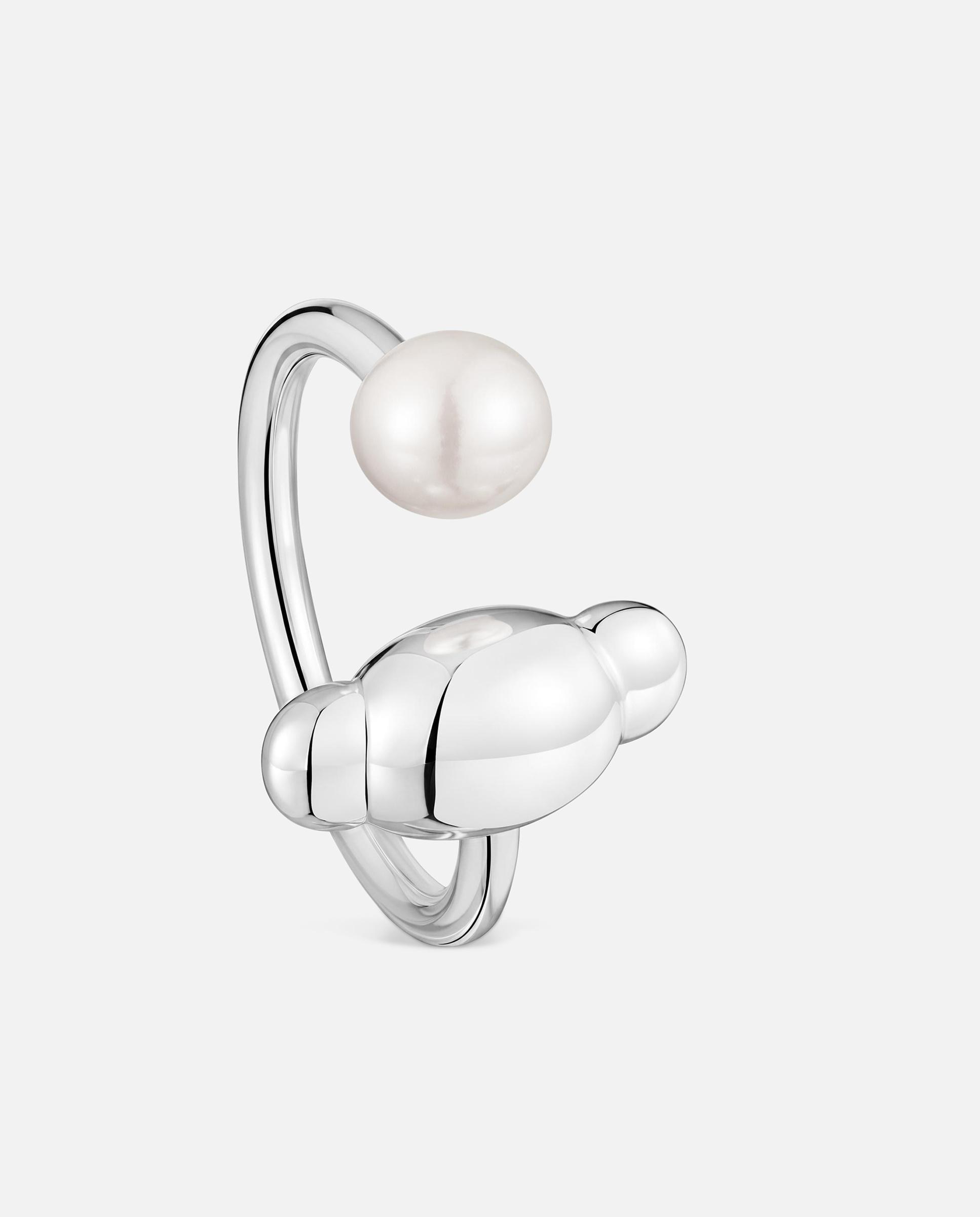 Imagen 0 de Anillo abierto de plata y perla cultivada head to tous Blanco
