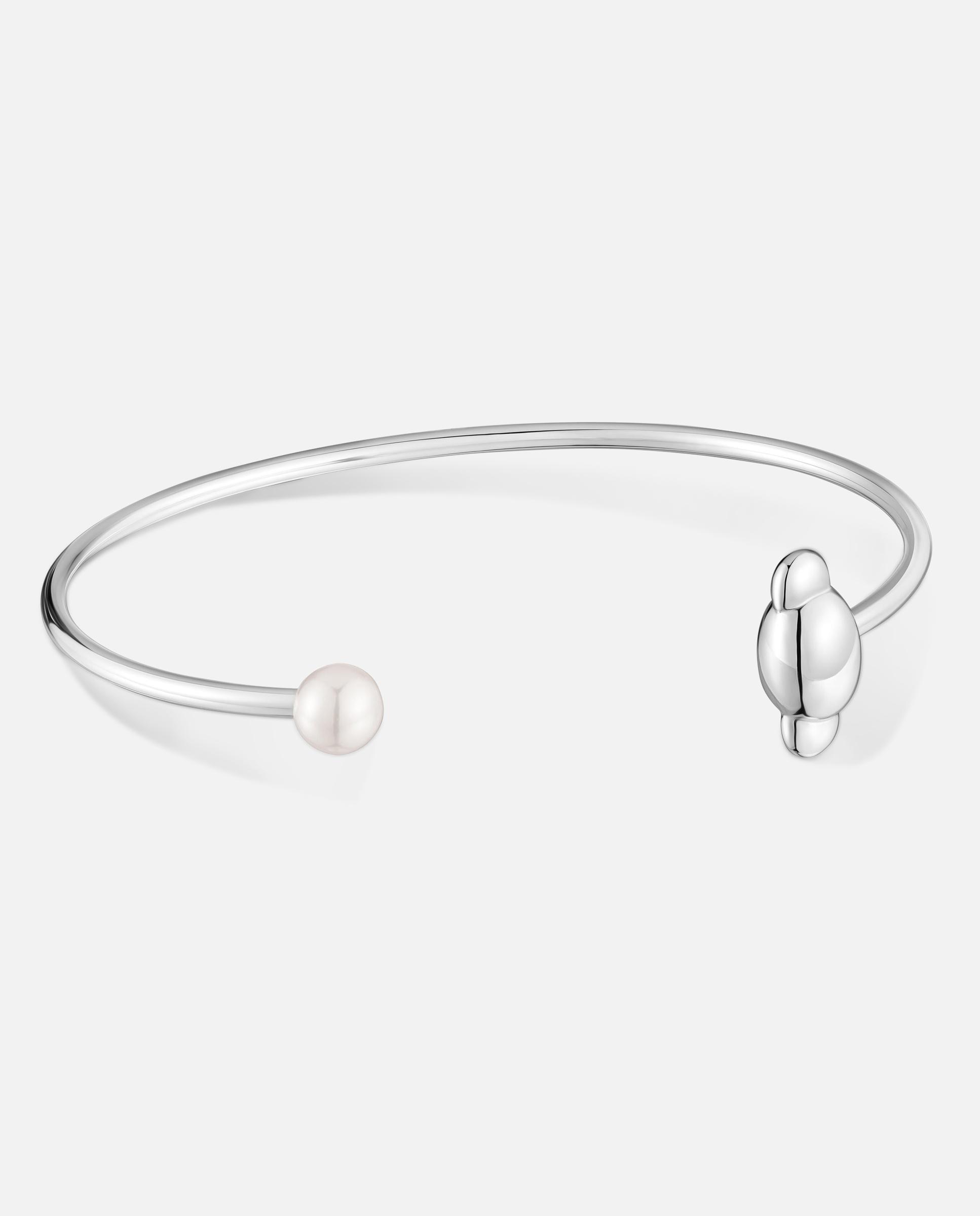 Imagen 0 de Pulsera esclava de plata y perla cultivada head to tous Blanco