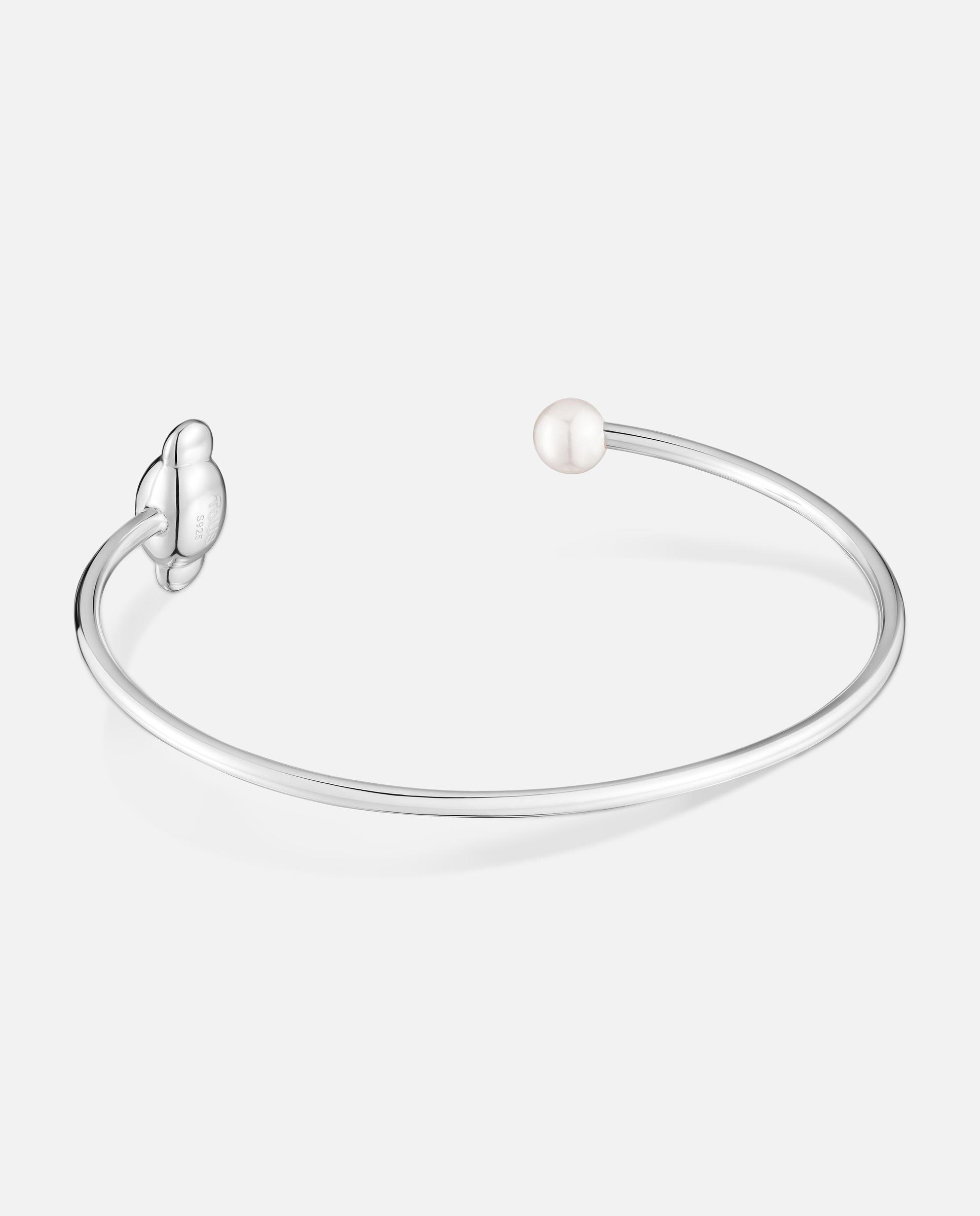 Pulsera esclava de plata y perla cultivada head to tous - Blanco Blanco-3