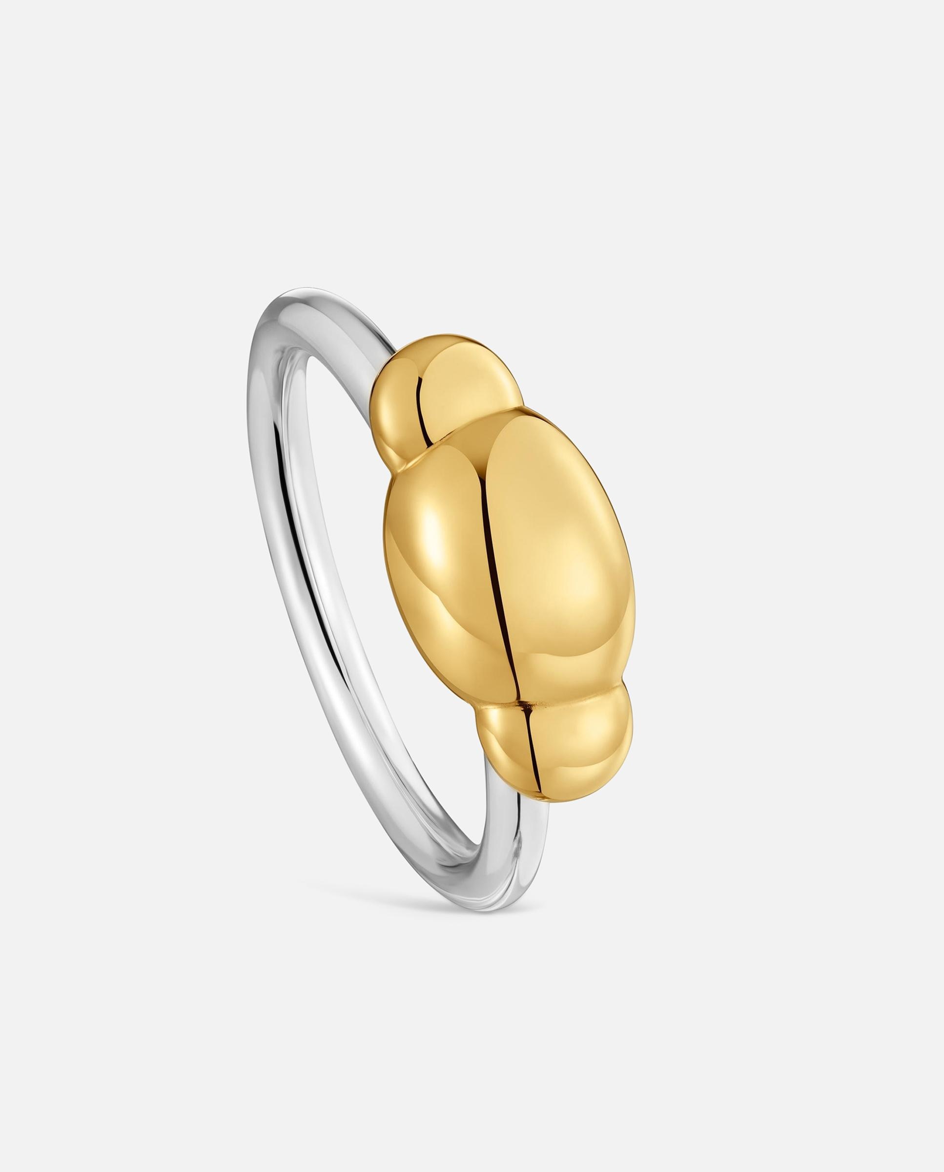 Imagen 0 de Anillo head to tous de plata con baño de oro 18 kt con motivo oso Bicolor