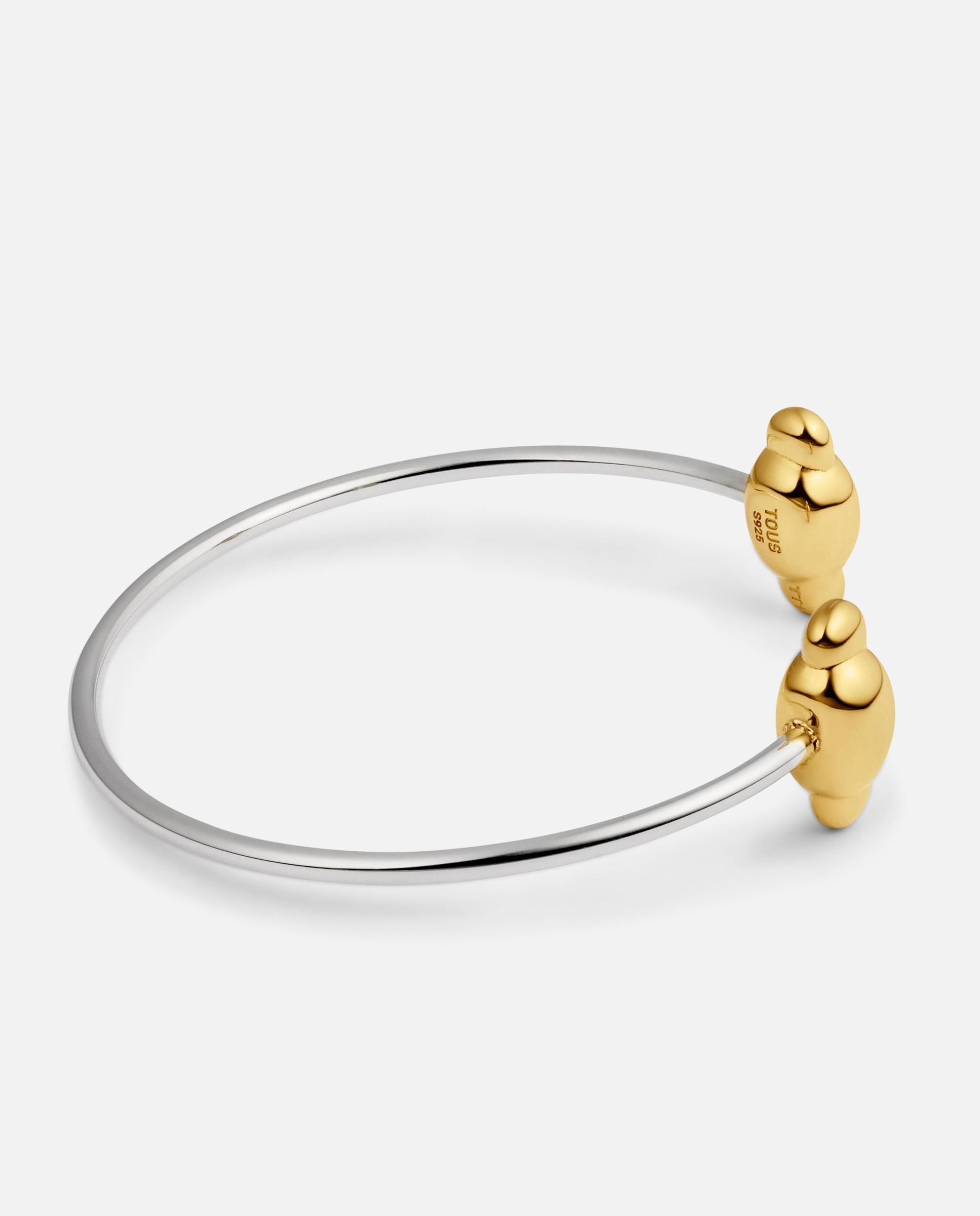 Imagen 2 de Pulsera rígida esclava de plata con baño de oro 18 kt head to tous - Bicolor Bicolor