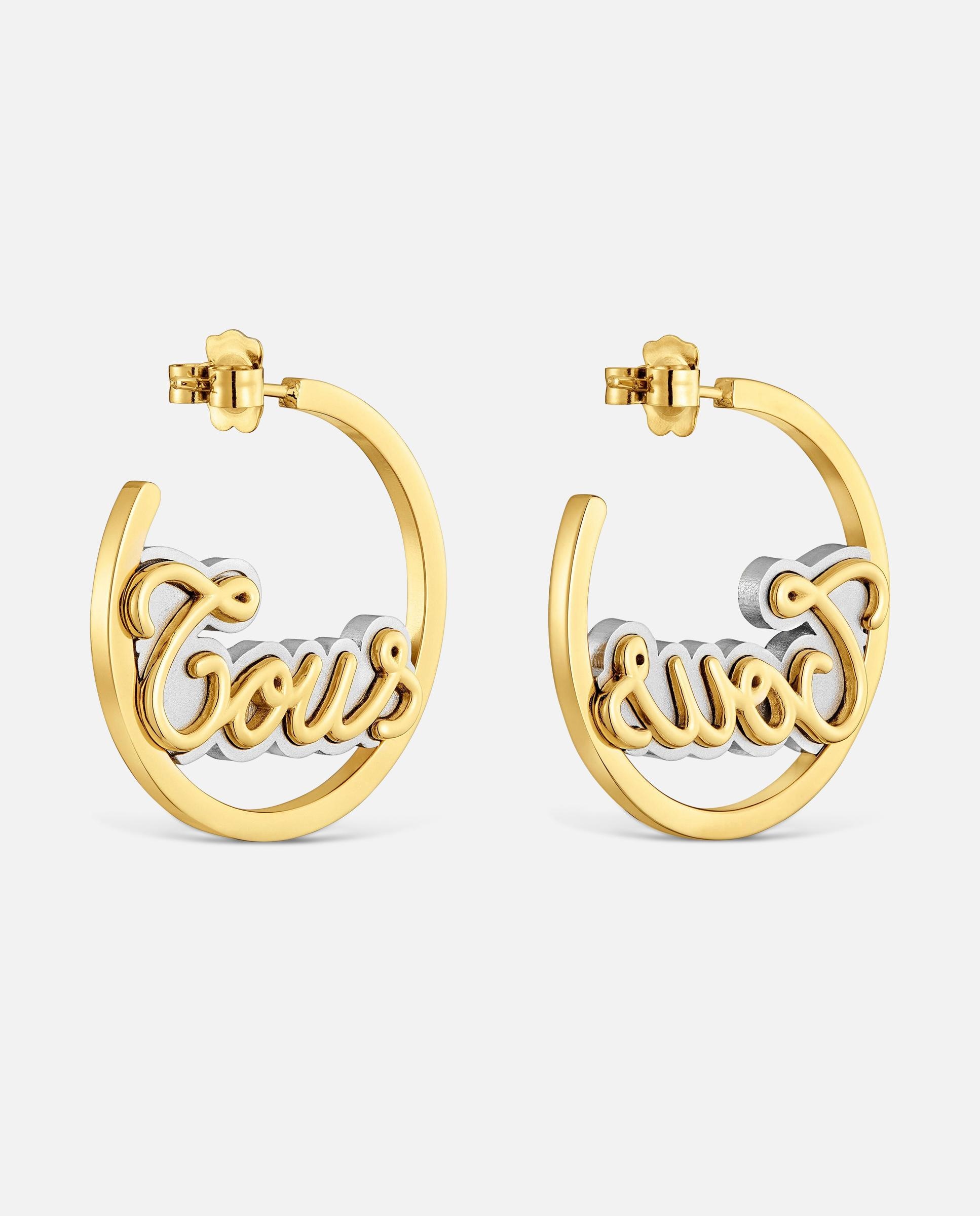 Imagen 3 de Pendientes de aro tous charming en acero inoxidable - Bicolor Bicolor
