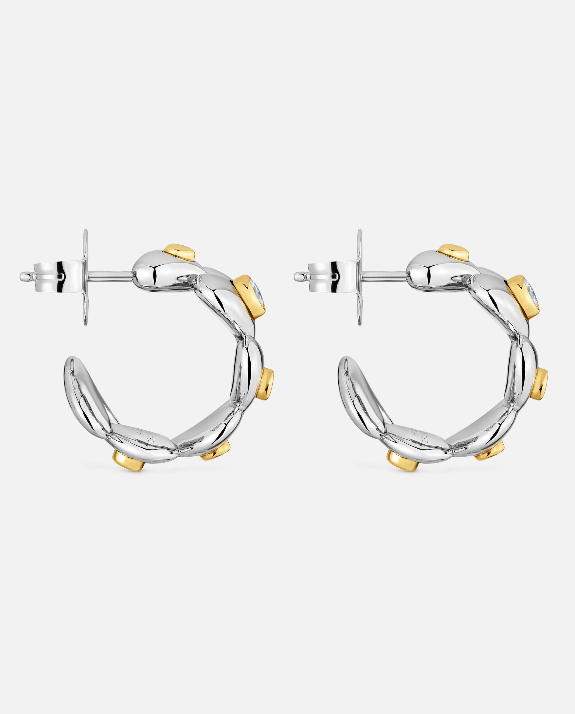 Pendientes de aro con baño de oro 18 kt sobre plata y diamantes creados en laboratorio tous puffy lgd - Blanco Blanco-2