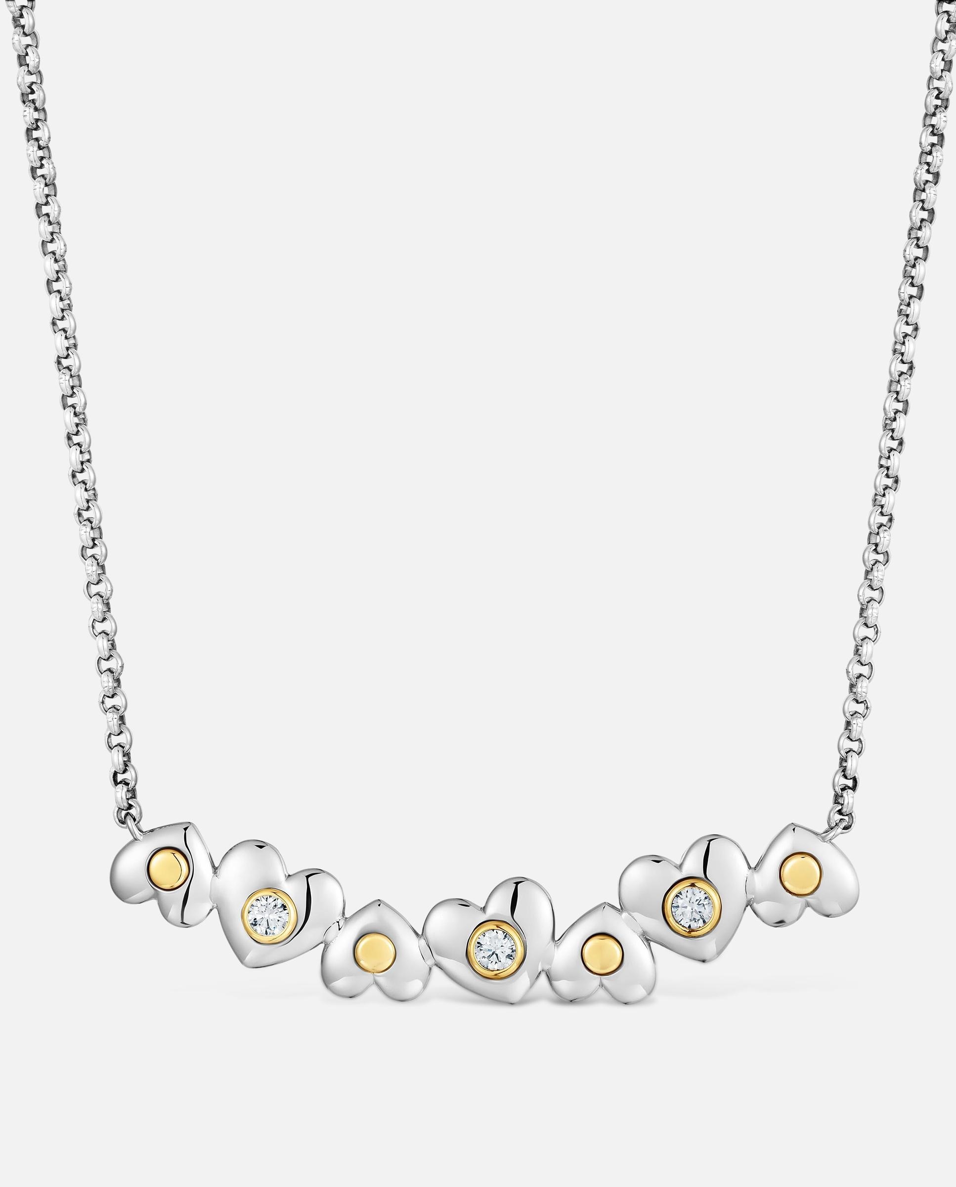 Collar con baño de oro 18 kt sobre plata y diamantes creados en laboratorio tous puffy lgd - Blanco Blanco-2