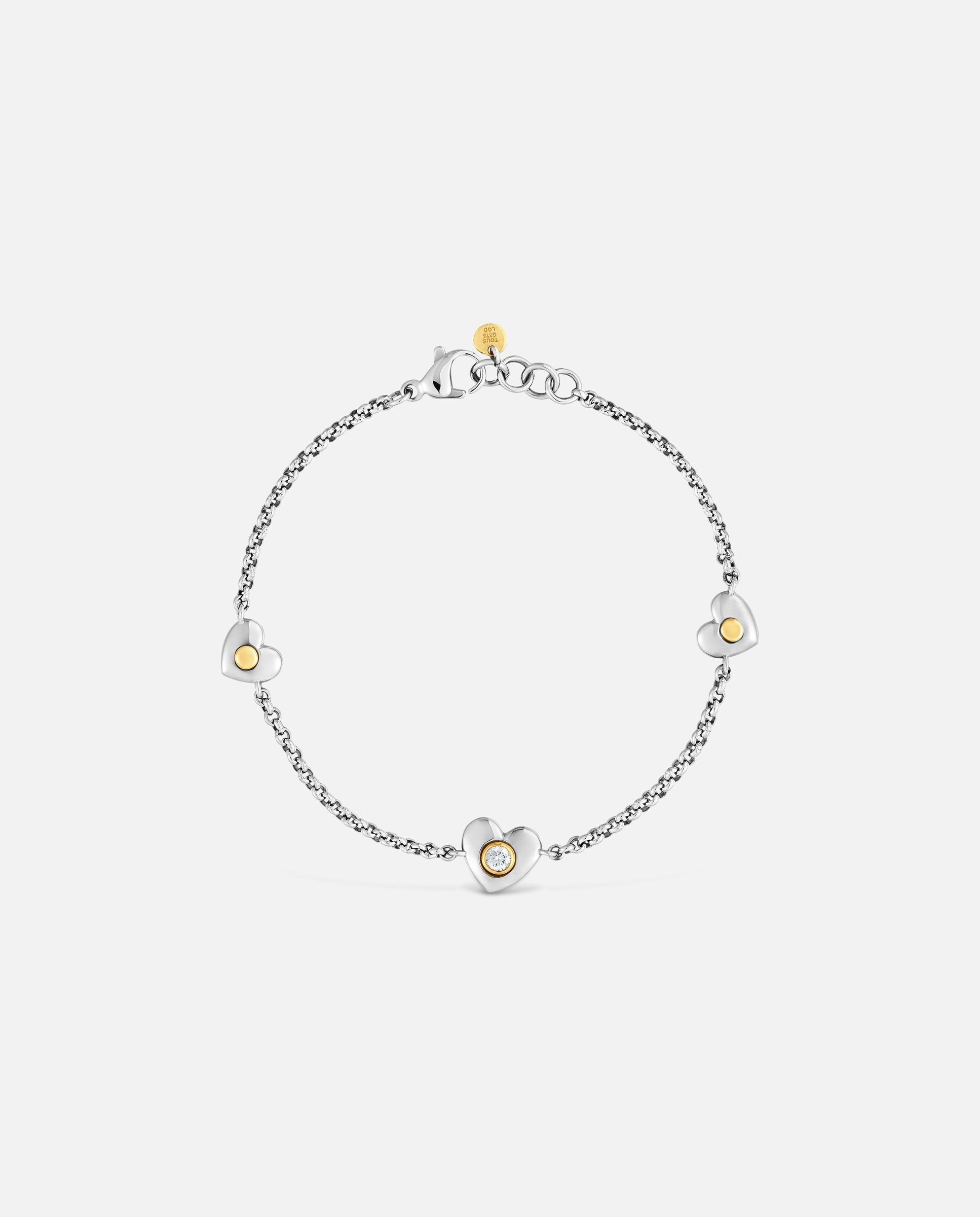 Pulsera con baño de oro 18 kt sobre plata y diamantes creados en laboratorio tous puffy lgd - Blanco Blanco-2
