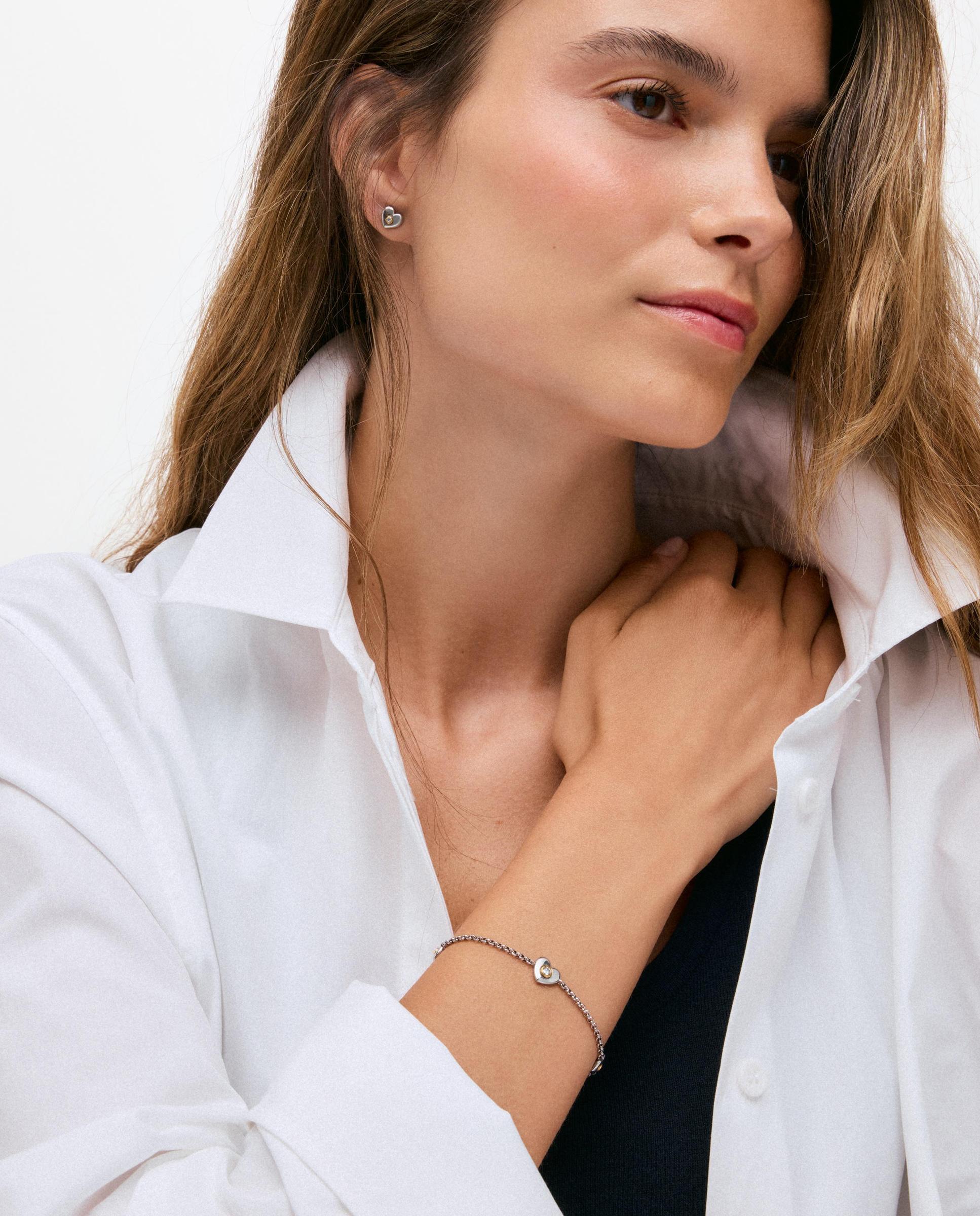 Pulsera con baño de oro 18 kt sobre plata y diamantes creados en laboratorio tous puffy lgd - Blanco Blanco-4