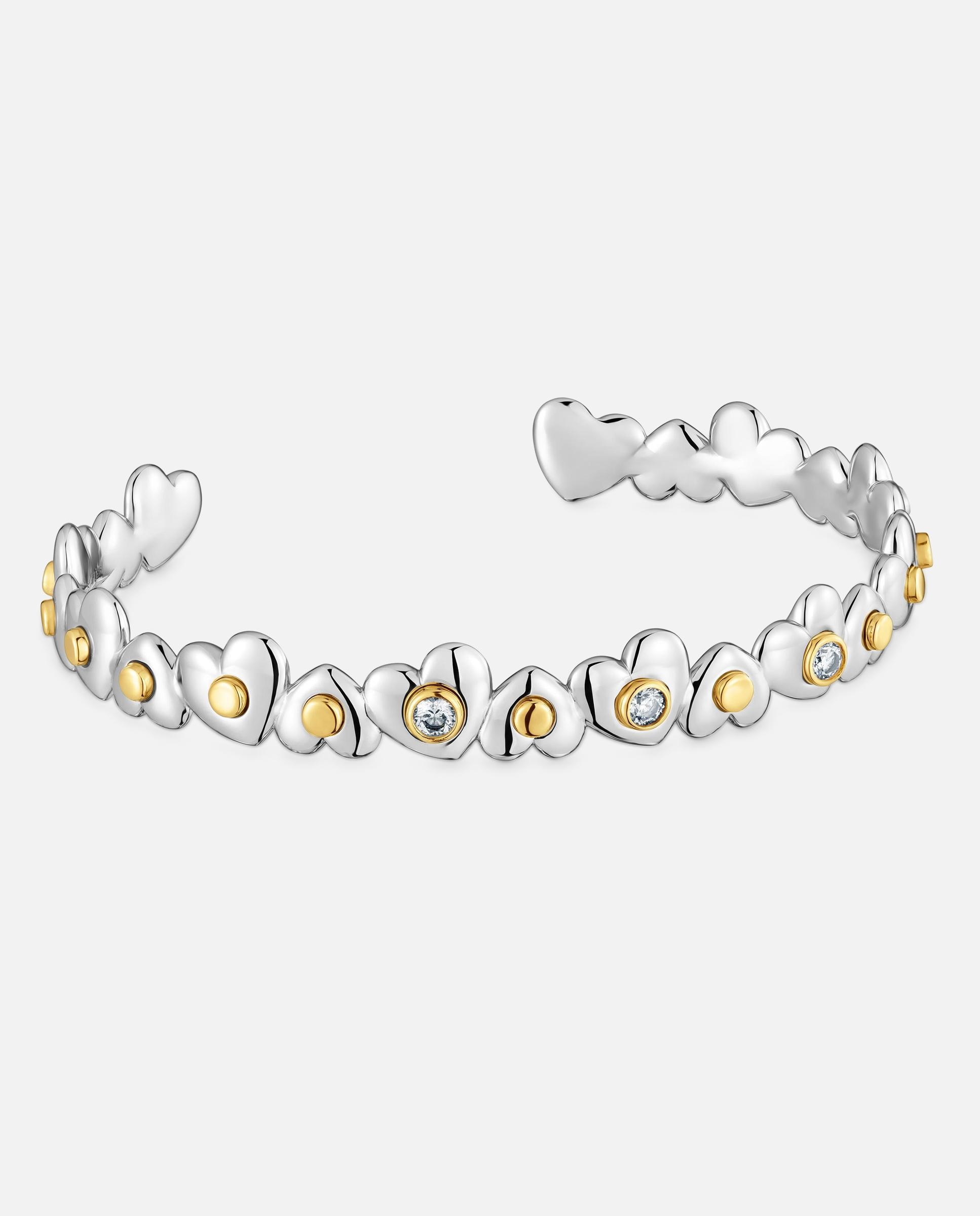 Pulsera esclava con baño de oro 18 kt sobre plata y diamantes creados en laboratorio tous puffy lgd - Blanco Blanco-1
