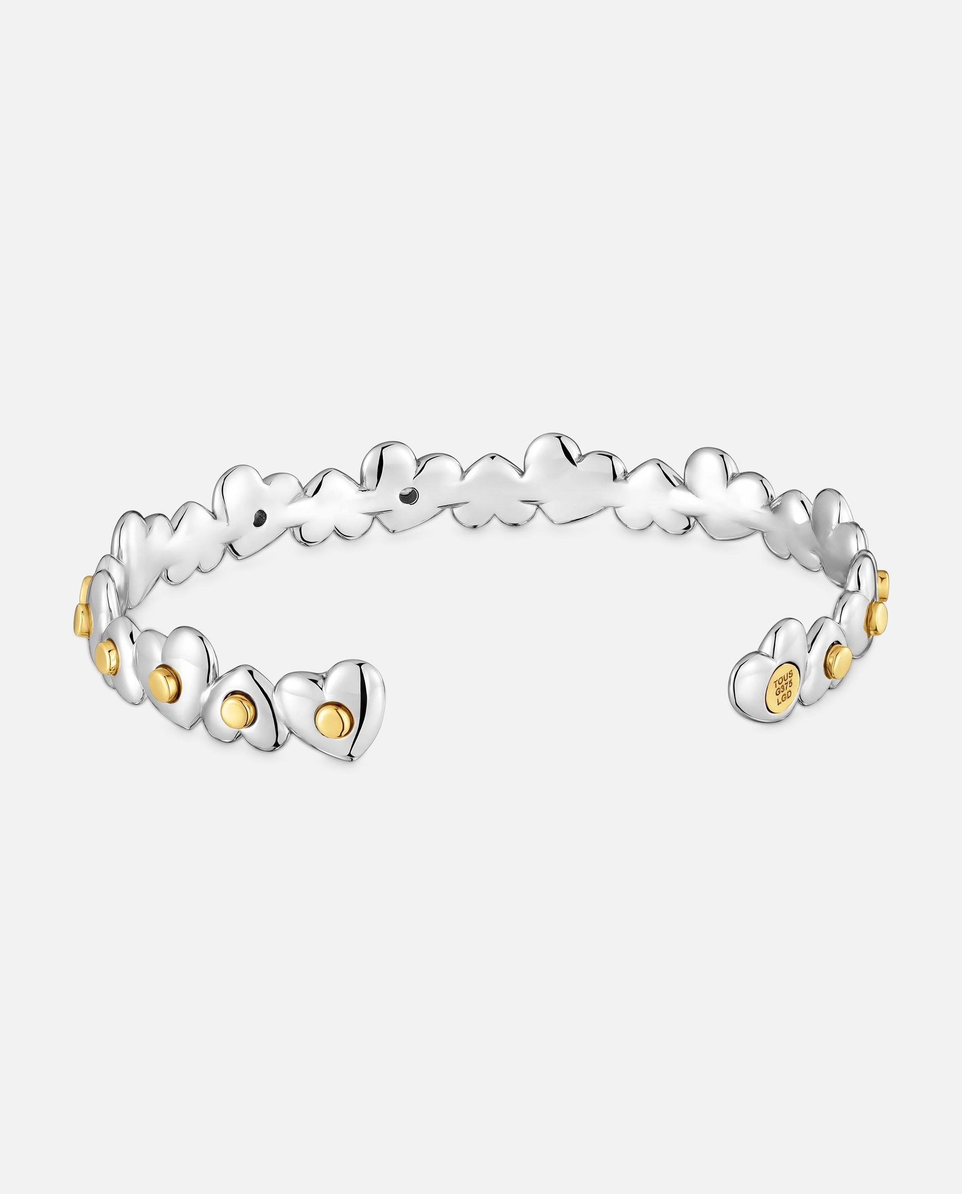 Pulsera esclava con baño de oro 18 kt sobre plata y diamantes creados en laboratorio tous puffy lgd - Blanco Blanco-3