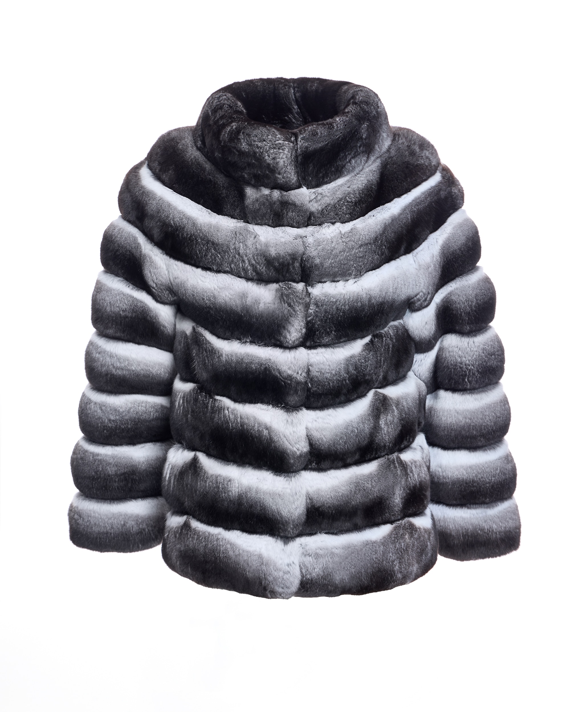 Chaqueta de pelo de mujer de chinchilla - Maximilian - Gris Gris-6