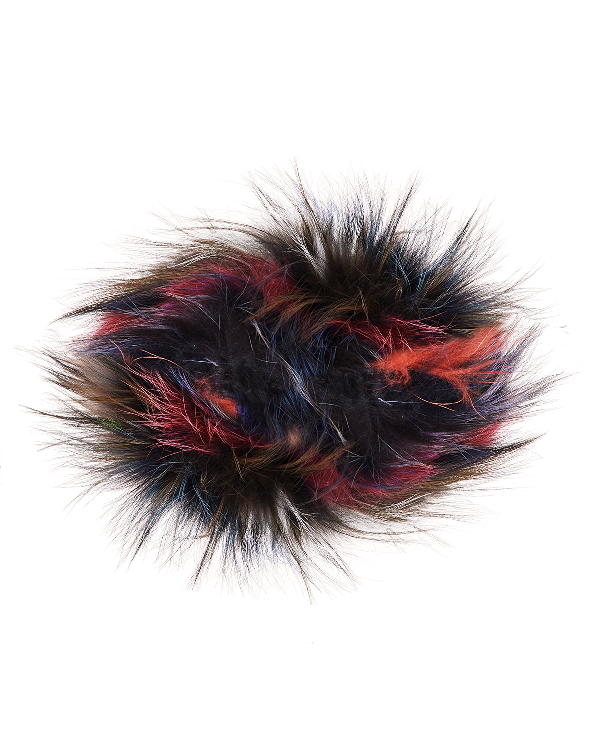 Maximilian - Banda diadema de pelo de zorro tricotada multicolor.