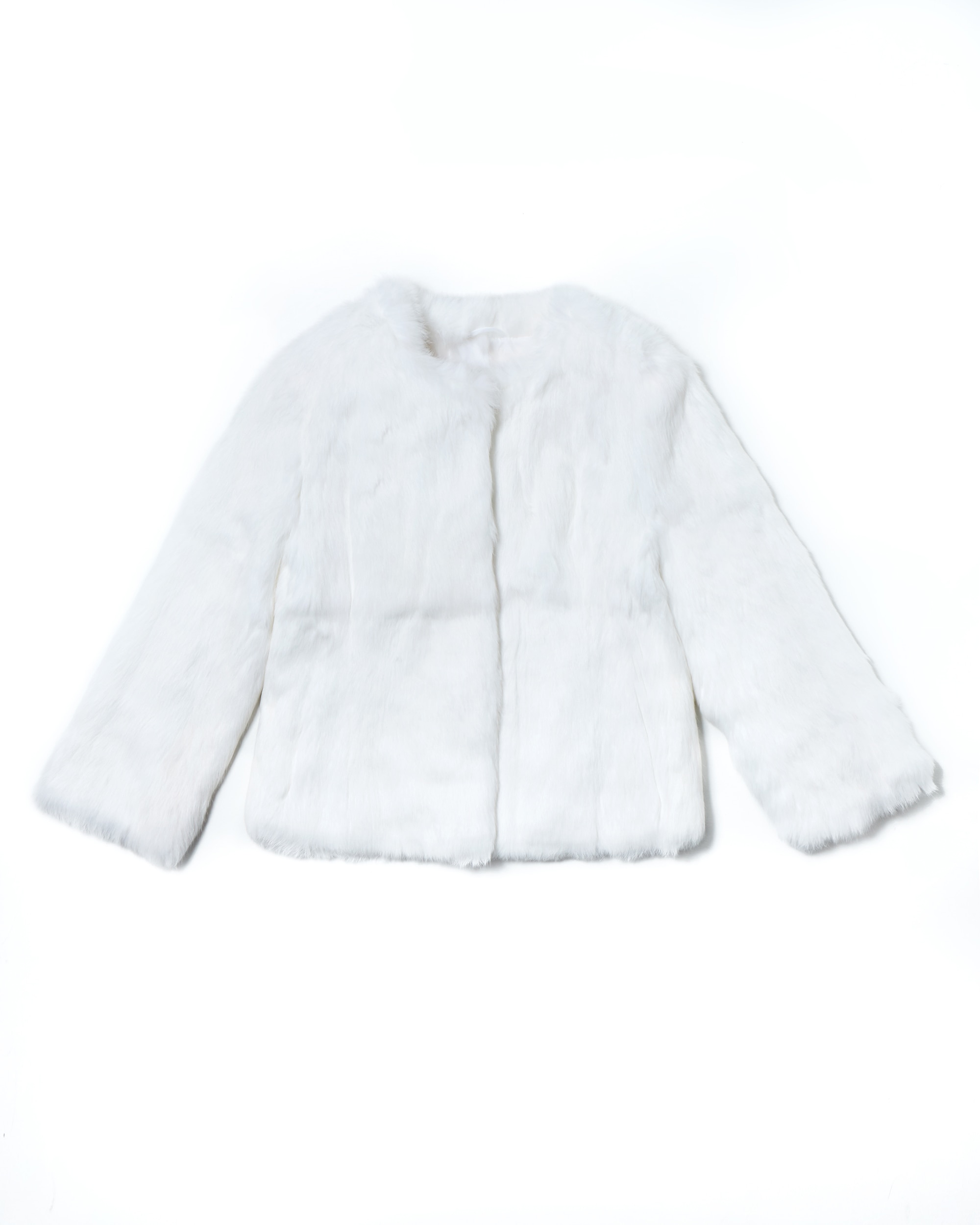 Chaqueta de pelo de mujer de conejo - Maximilian - Blanco Blanco-6