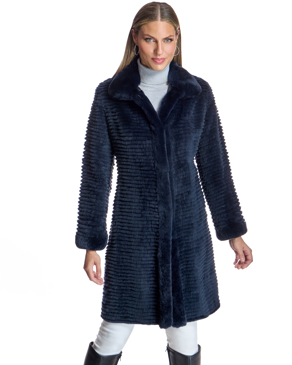 Abrigo Paño Abrigo Azul Pelo ABRIGO LARGO DE PAÑO CON BOTONES-V