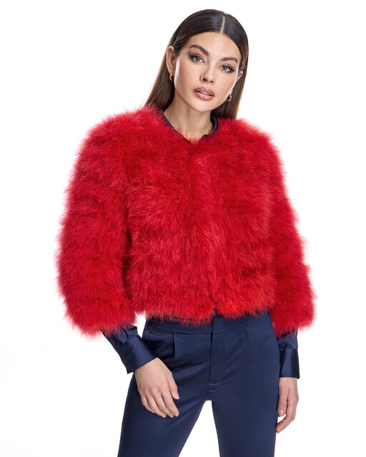 Imagen 0 de Bolero de mujer de plumas de marabú con manga francesa