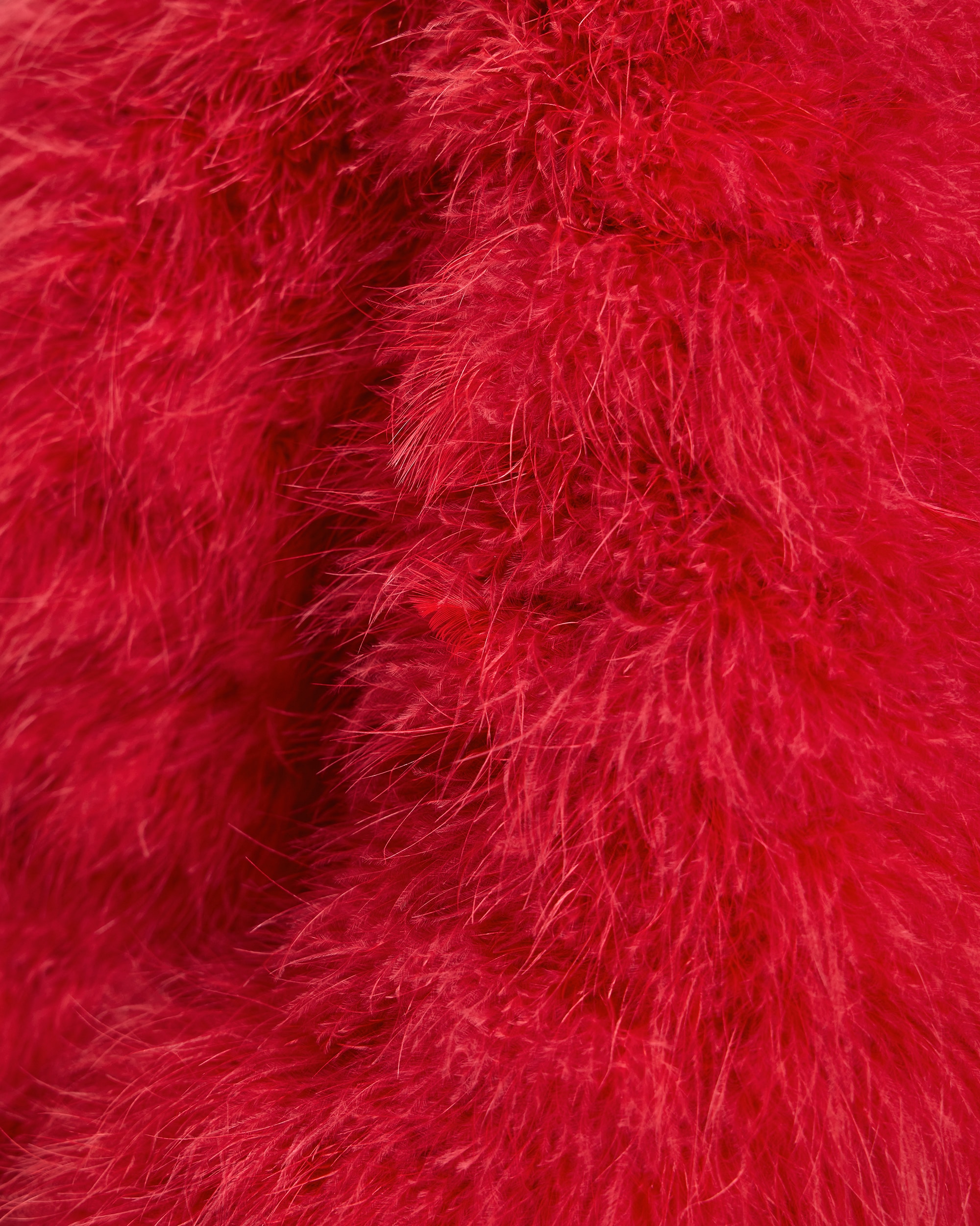 Bolero de mujer de plumas de marabú con manga francesa - Maximilian - Rojo Rojo-5
