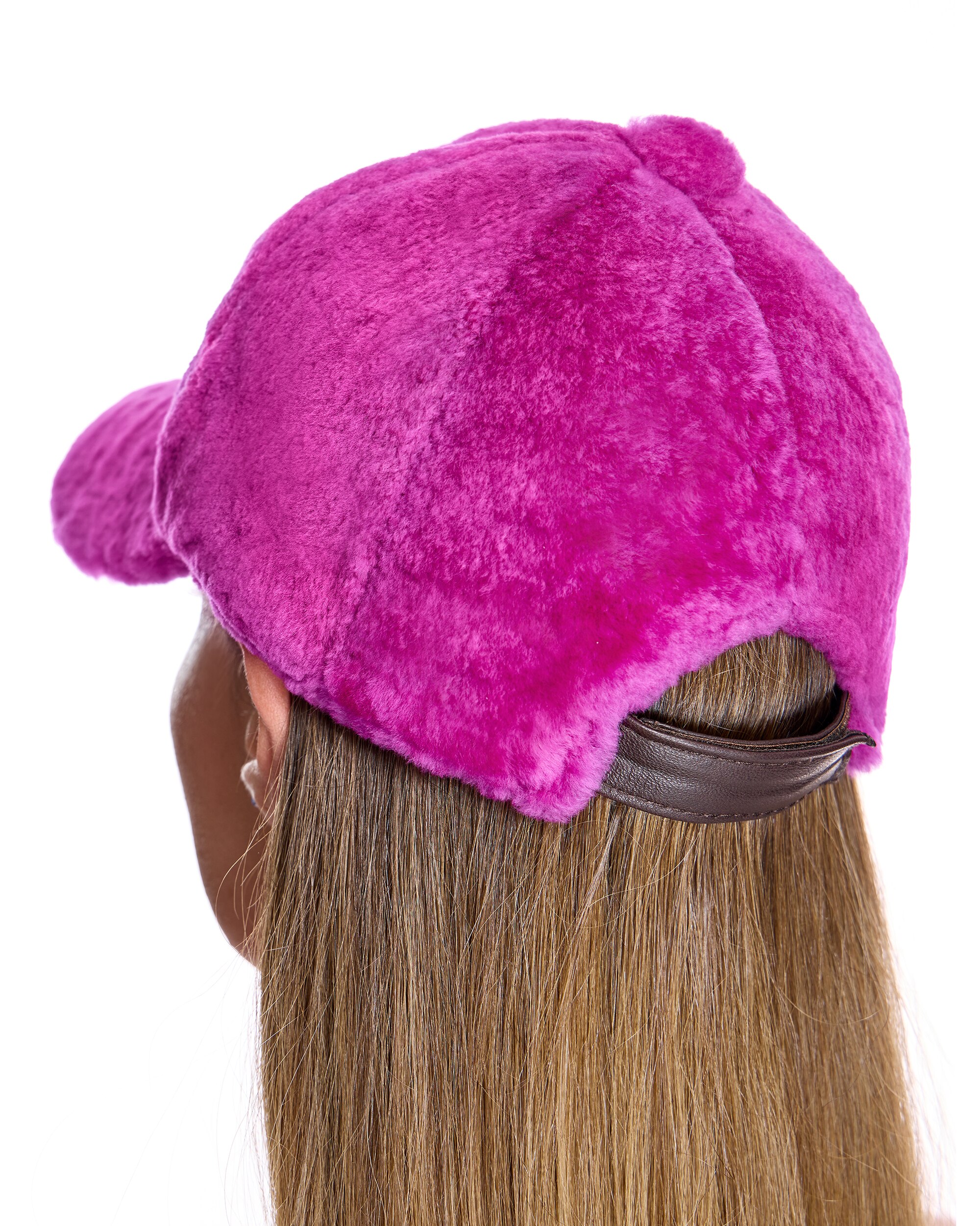 Gorra de pelo de cordero en color - Maximilian - Fucsia Fucsia-3