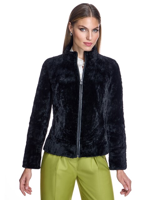 Imagen 0 de Chaqueta de piel de mujer de cordero con cremallera