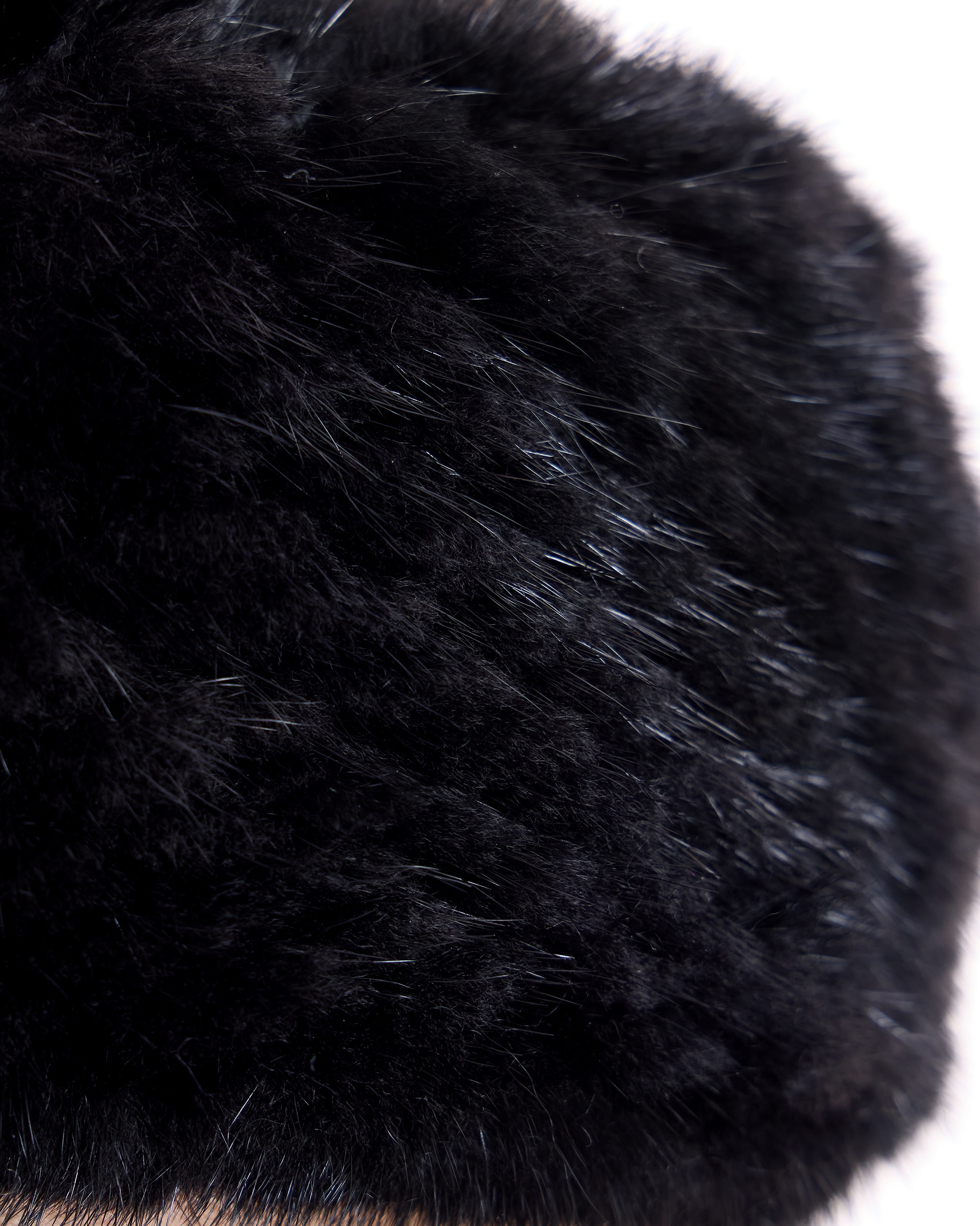 Cinta de pelo de visón tricotado en color - Maximilian - Negro Negro-2