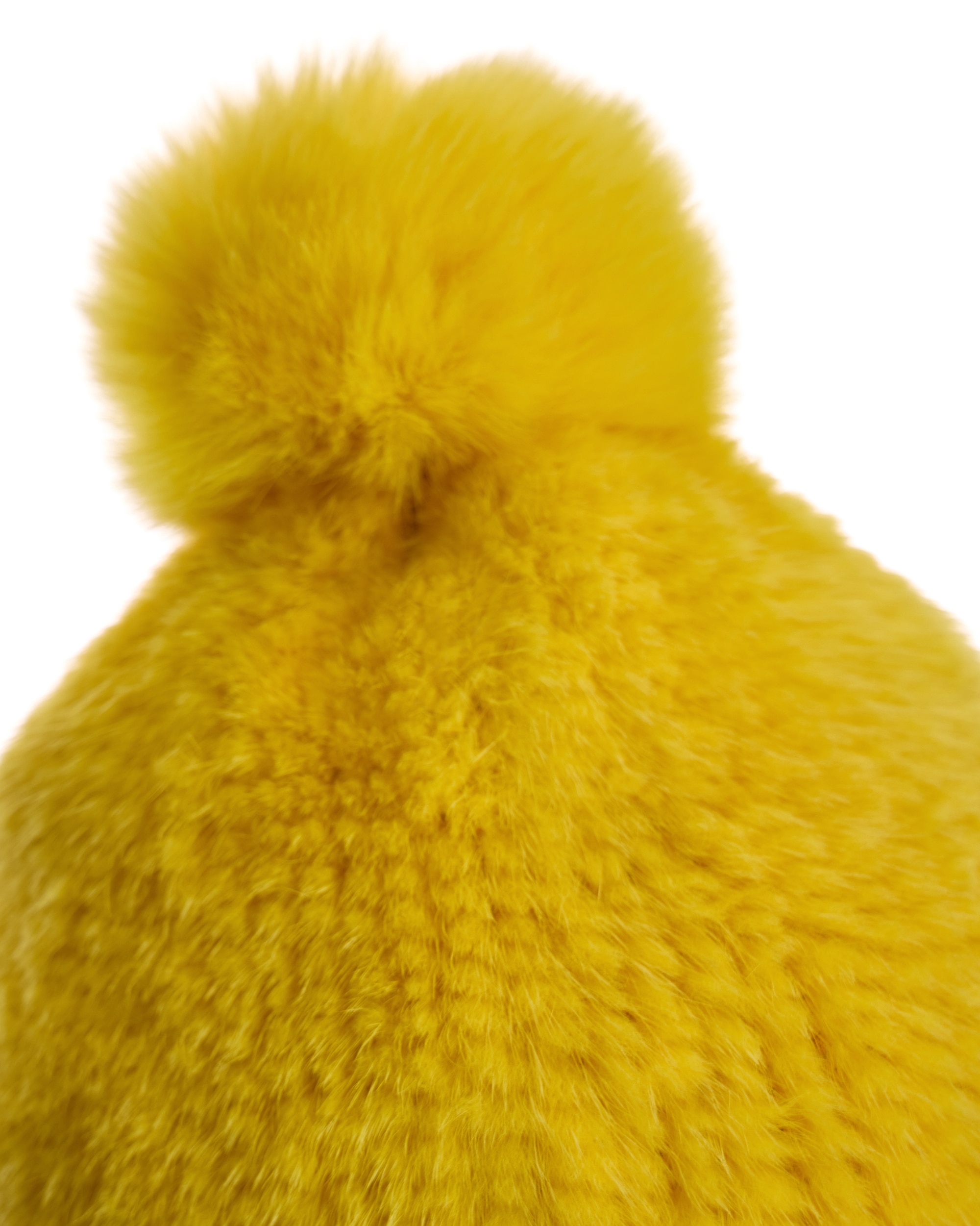 Gorro de pelo de visón con pompón de zorro en color - Maximilian - Amarillo Amarillo-2