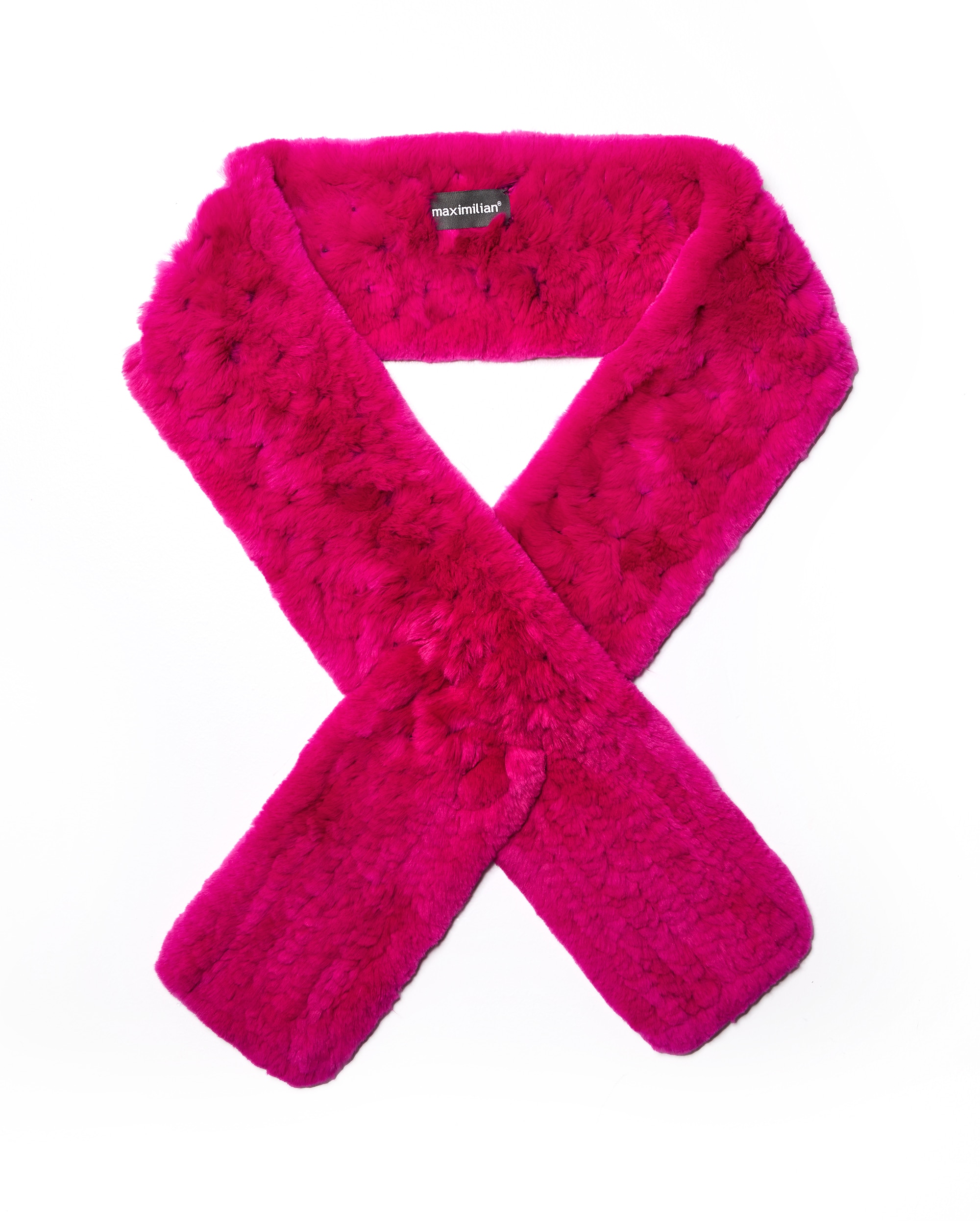 Bufanda de pelo de rex en color - Maximilian - Fucsia Fucsia-1