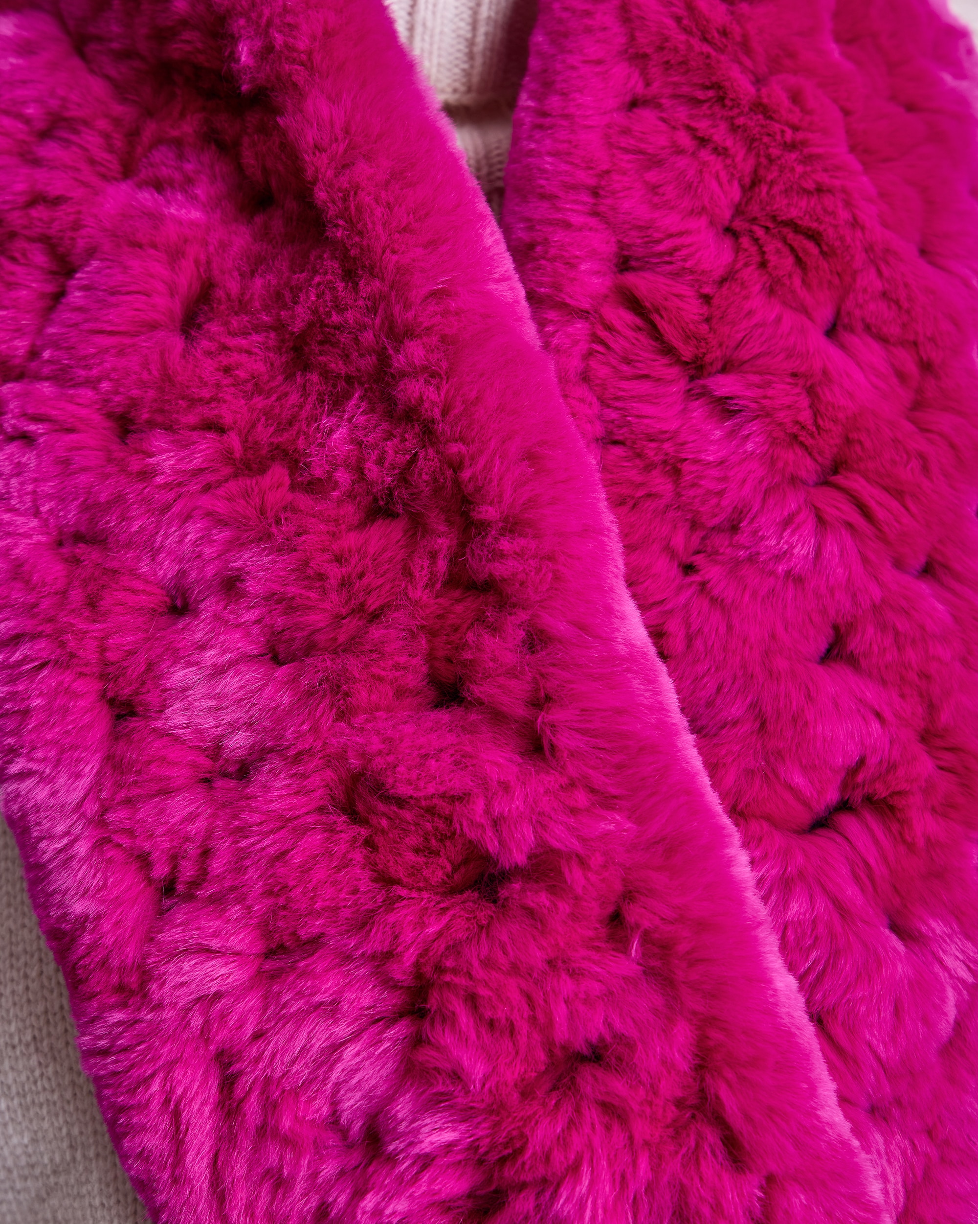 Bufanda de pelo de rex en color - Maximilian - Fucsia Fucsia-2