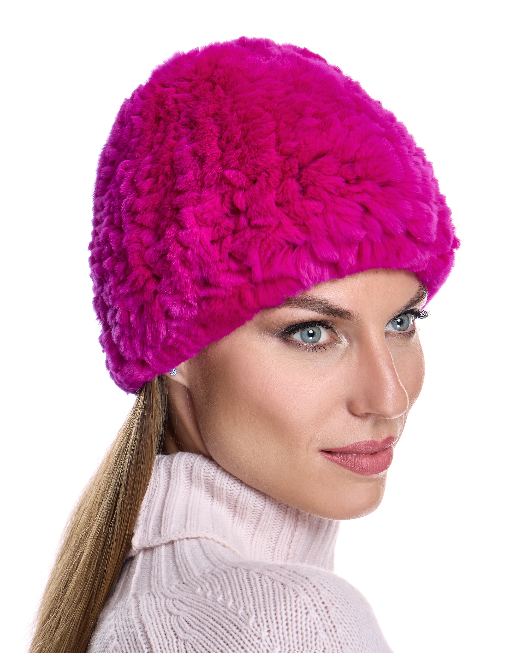 Gorro de pelo de rex en color - Maximilian - Fucsia Fucsia-3