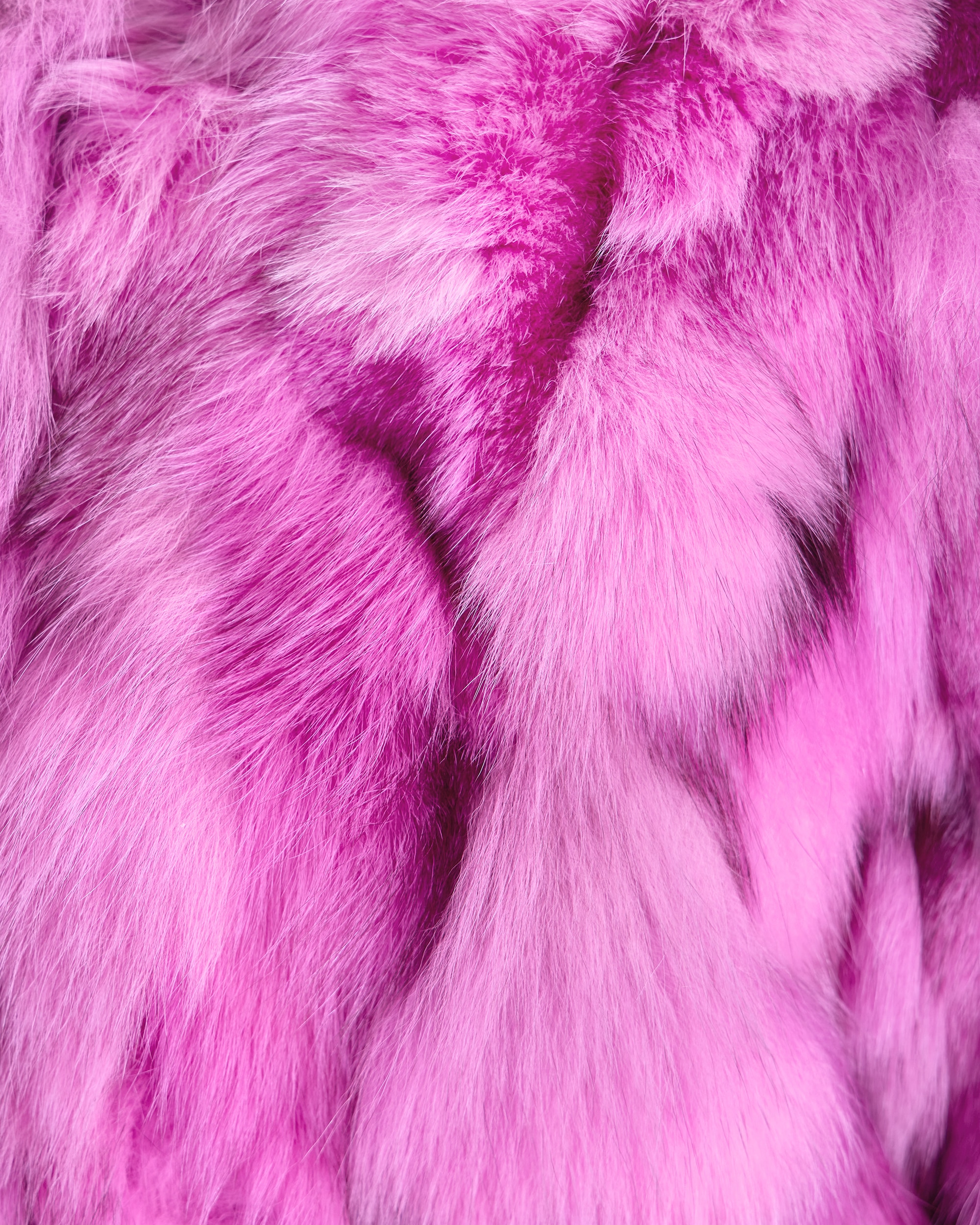 Chaqueta de pelo de mujer de retales de zorro sin cuello - Maximilian - Fucsia Fucsia-5