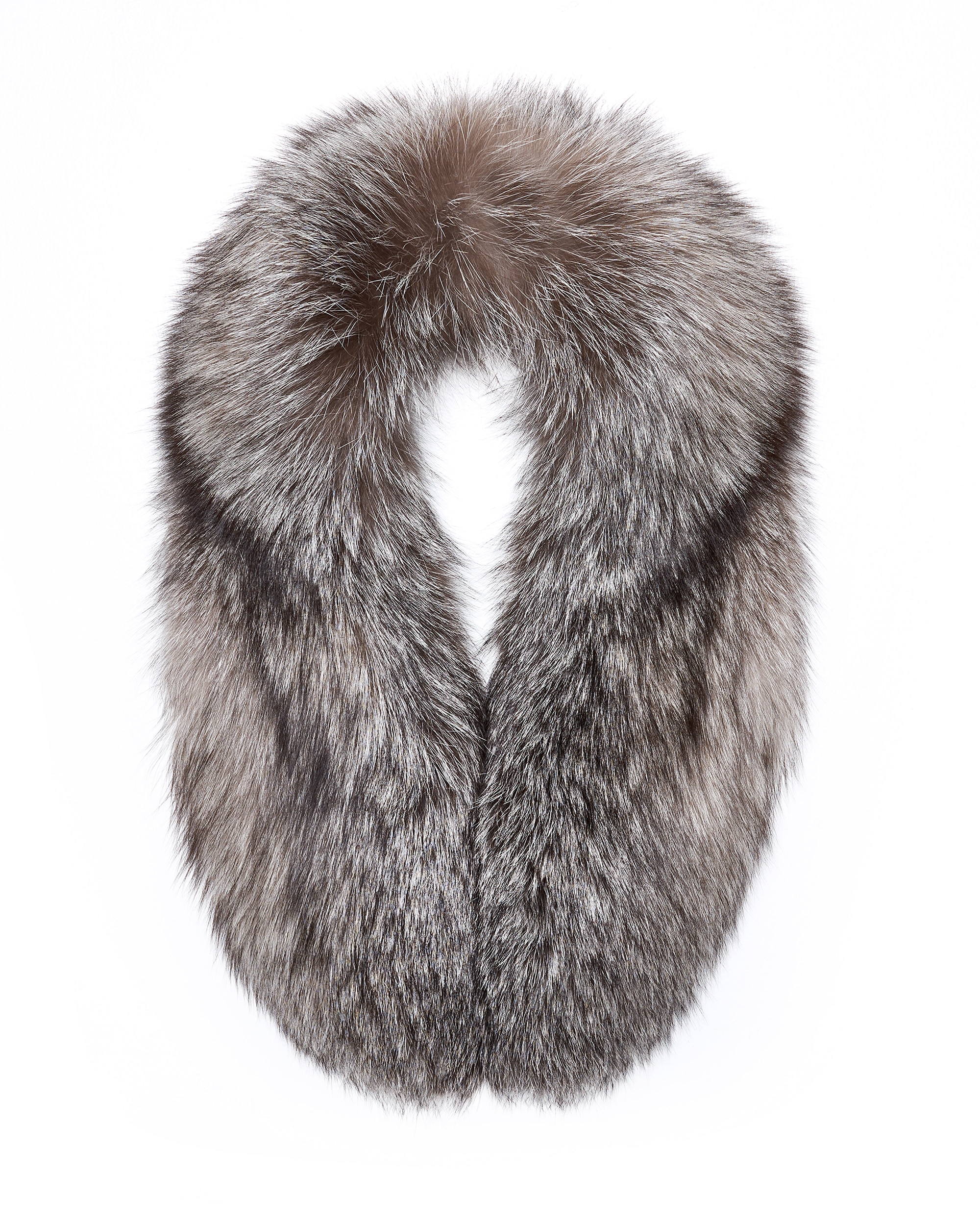 Cuello de pelo de zorro en color - Maximilian - Gris Gris-1