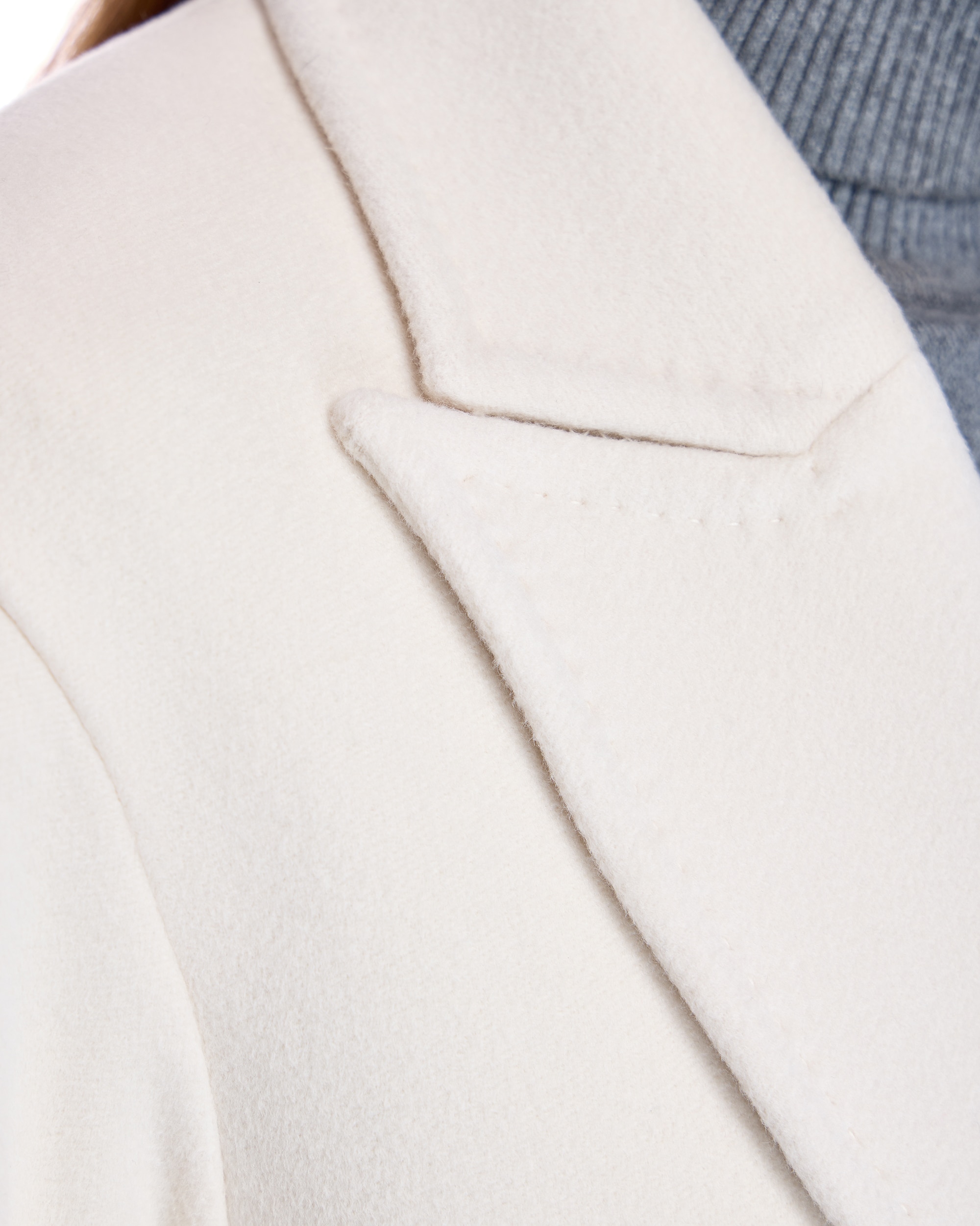 Abrigo de paño de mujer de mezcla de cashmere con cuello smoking - Maximilian - Crema Crema-5