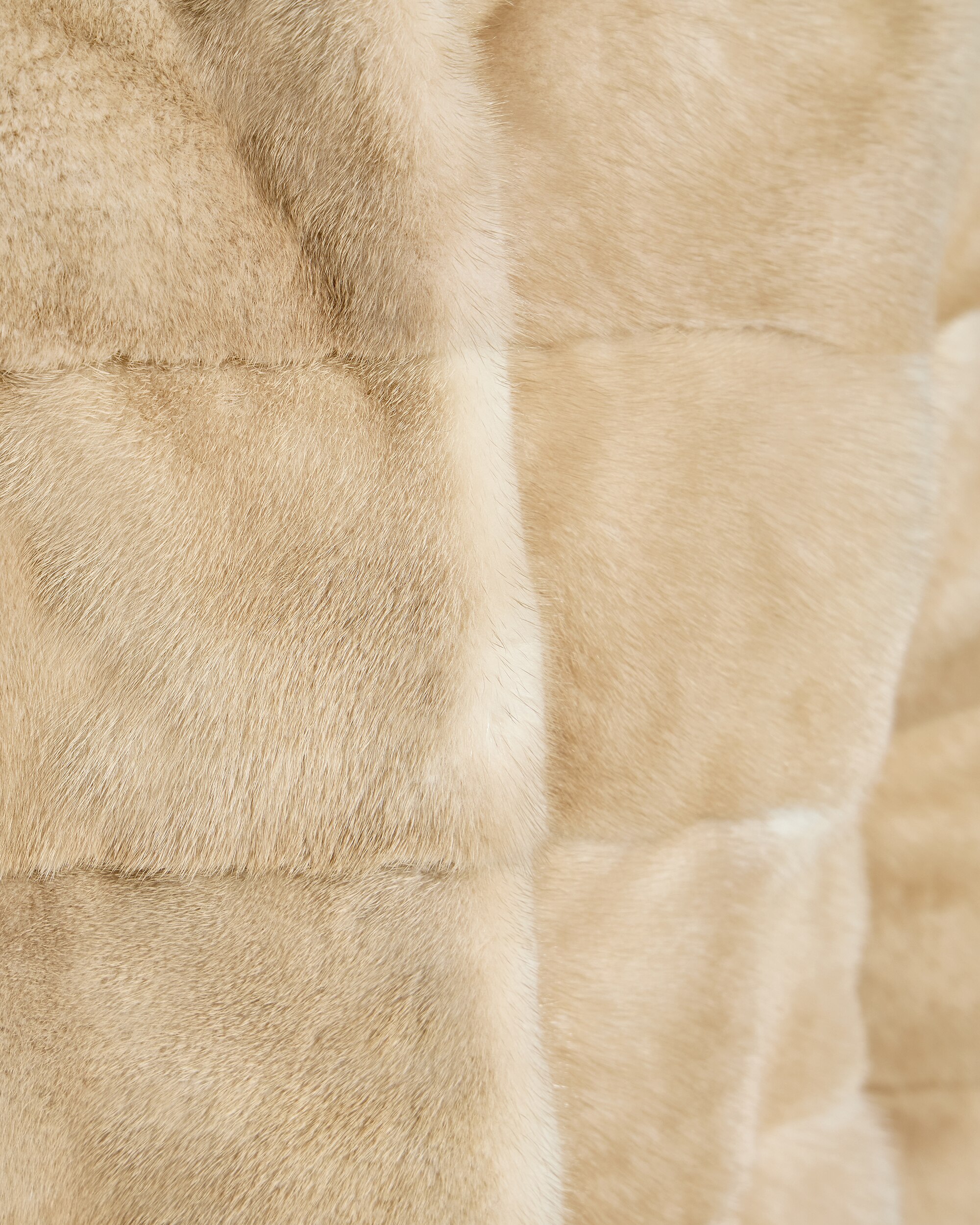 Chaqueta de mujer de pelo de visón horizontal - Maximilian - Crema Crema-5